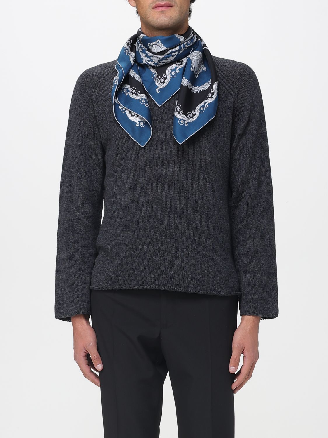 Versace Versace Neck Scarf Men Black Size ONE SIZE - 2 Thumbnail