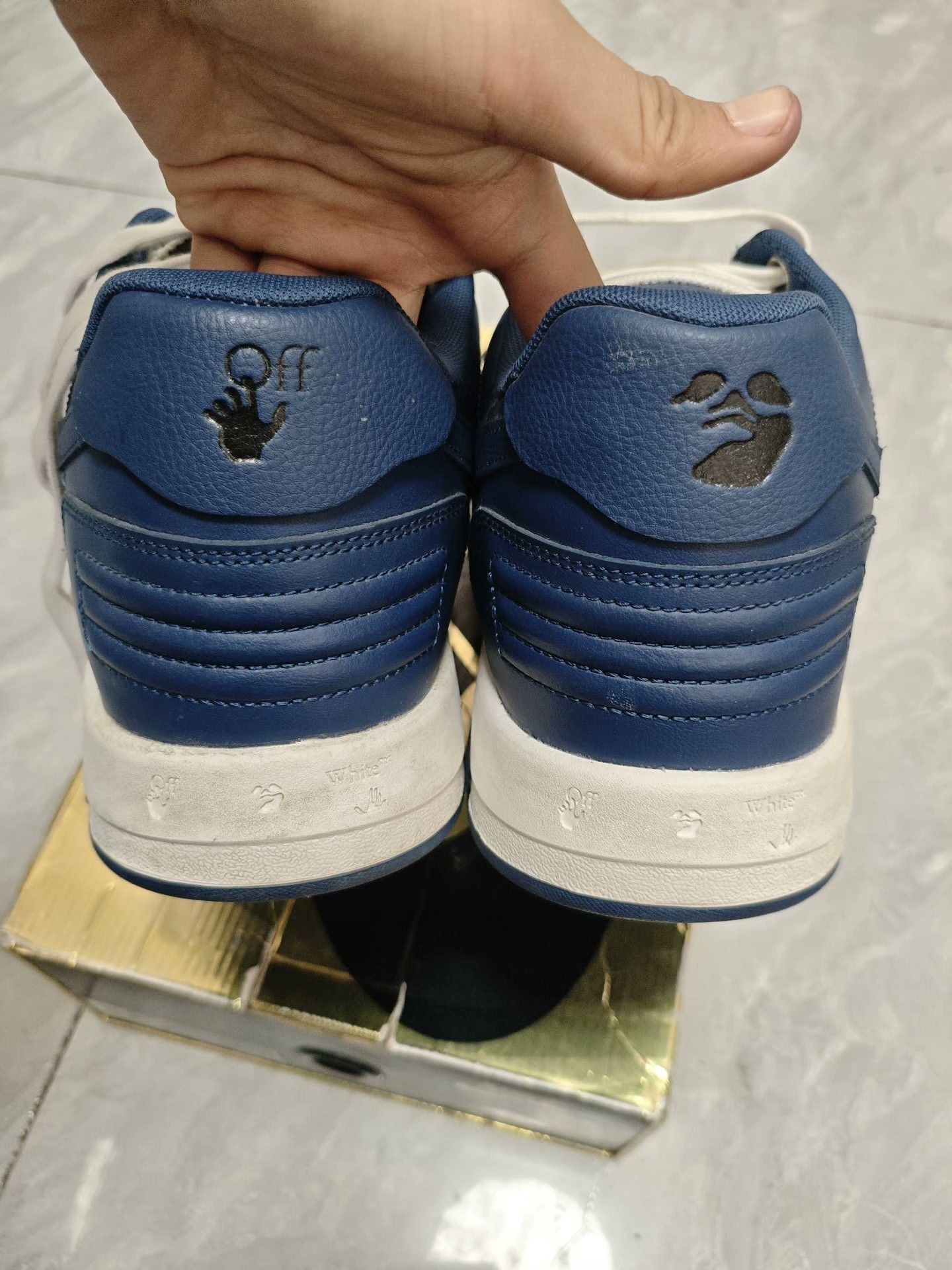 Off-White Off-White Leather Blue Lowtop Sneakers 14 Men Size US 14 / EU 47 - 6 Thumbnail