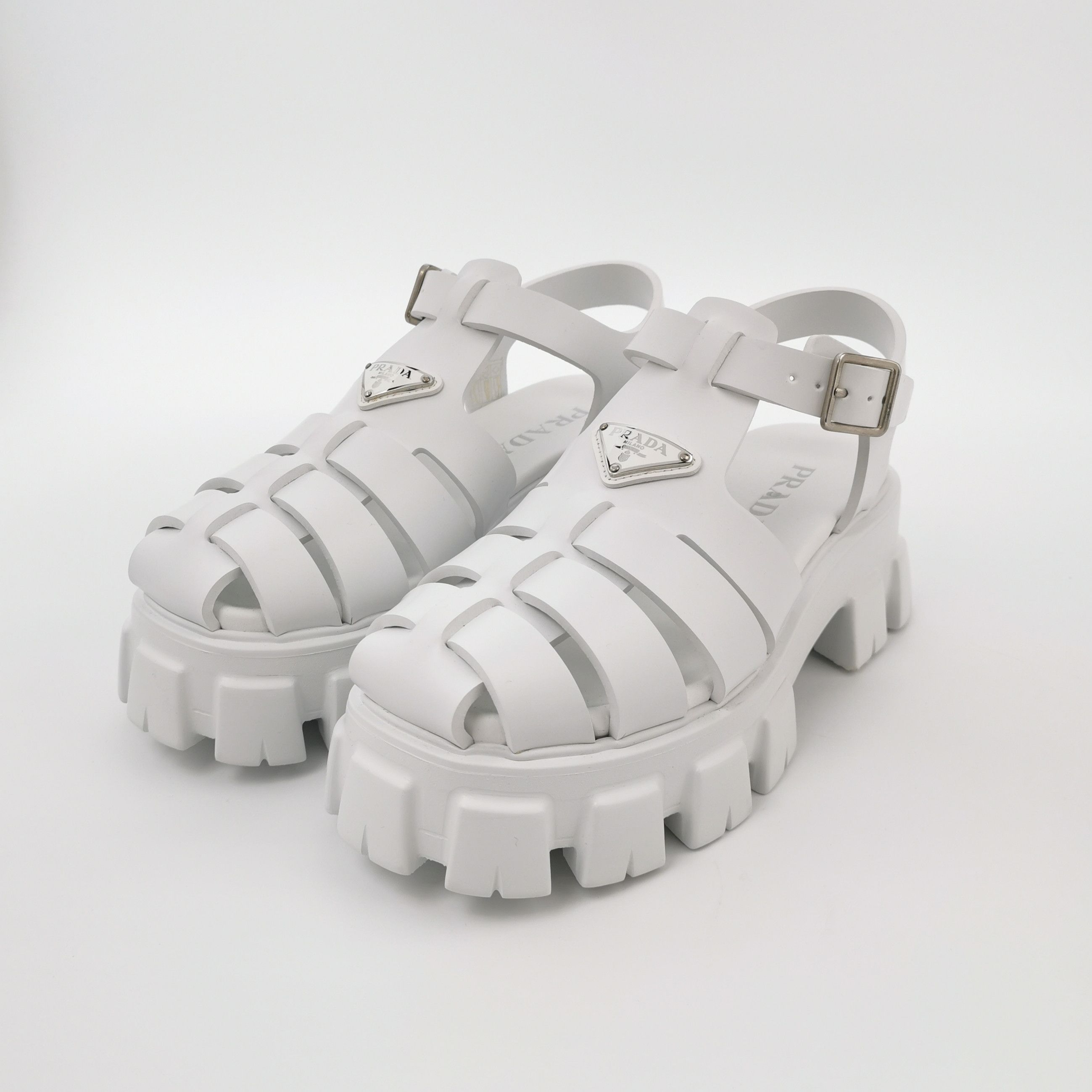 Prada Prada White Platform Cage Sandals Size 40 Size US 10 / IT 40 - 3 Thumbnail