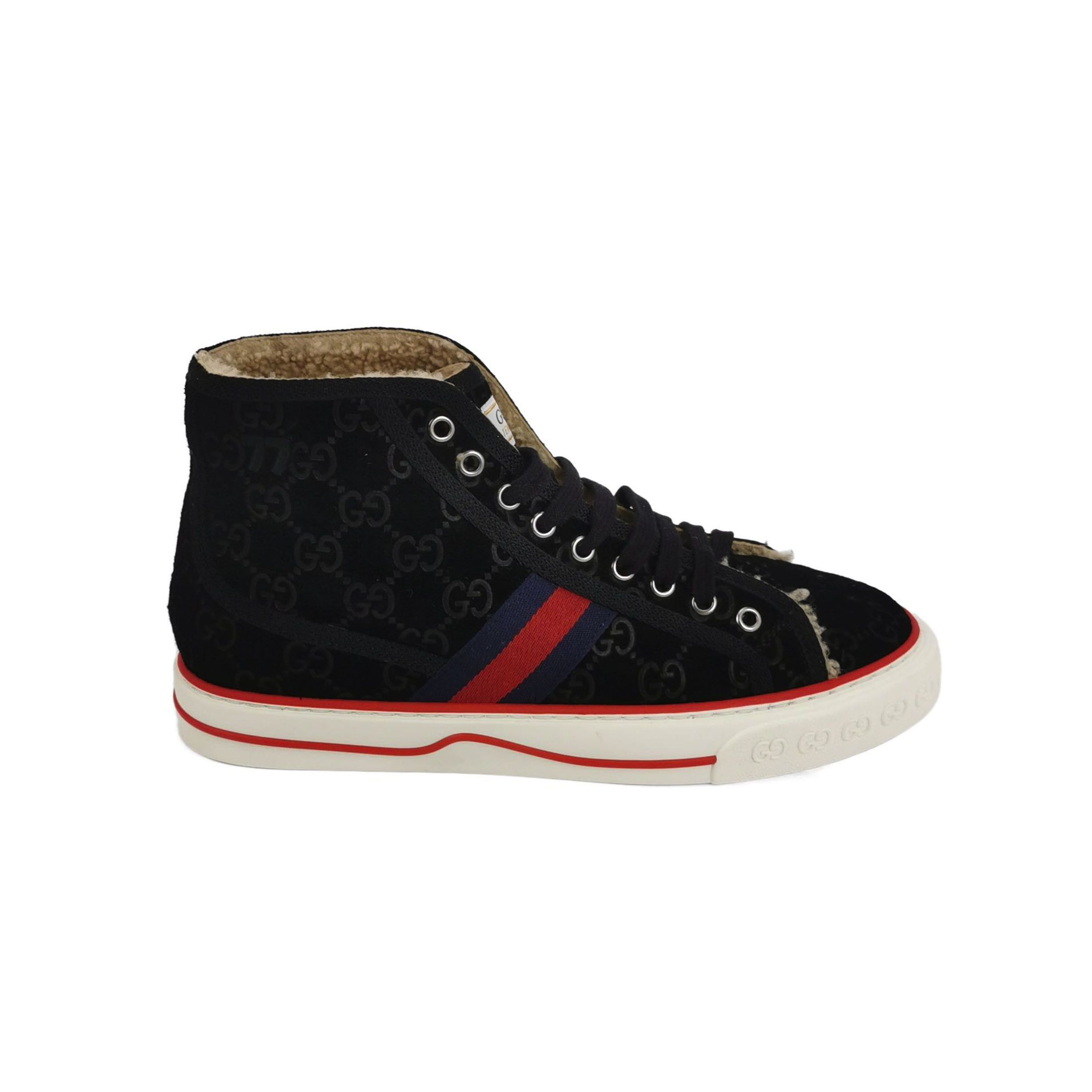 Gucci Gucci Tennis 1977 GG Suede High-Top Sneakers 38.5 Size US 8.5 / IT 38.5 - 2 Thumbnail