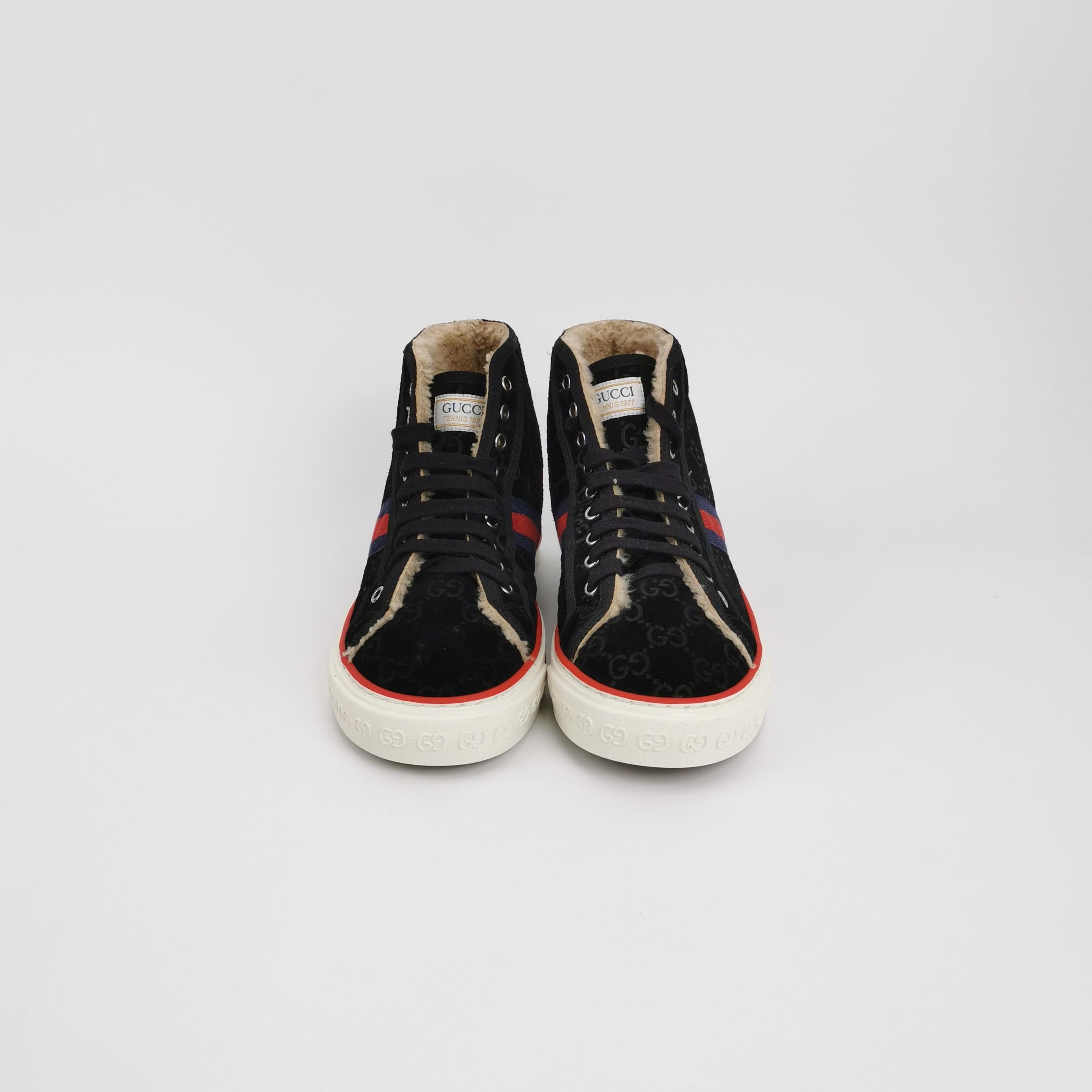 Gucci Gucci Tennis 1977 GG Suede High-Top Sneakers 38.5 Size US 8.5 / IT 38.5 - 4 Thumbnail