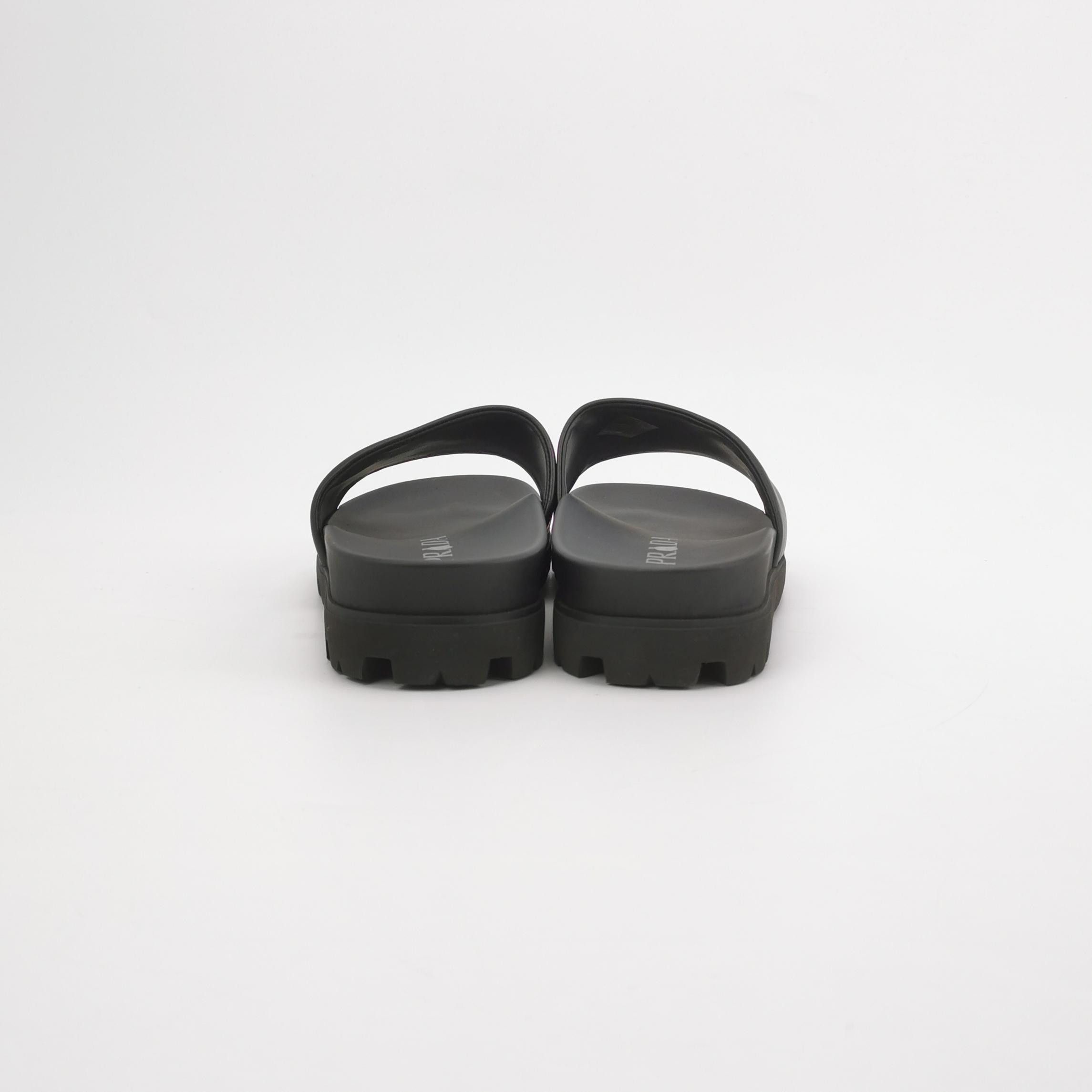Prada Prada Triangle Logo Leather Slides US 7 Size US 7 / EU 40 - 5 Thumbnail