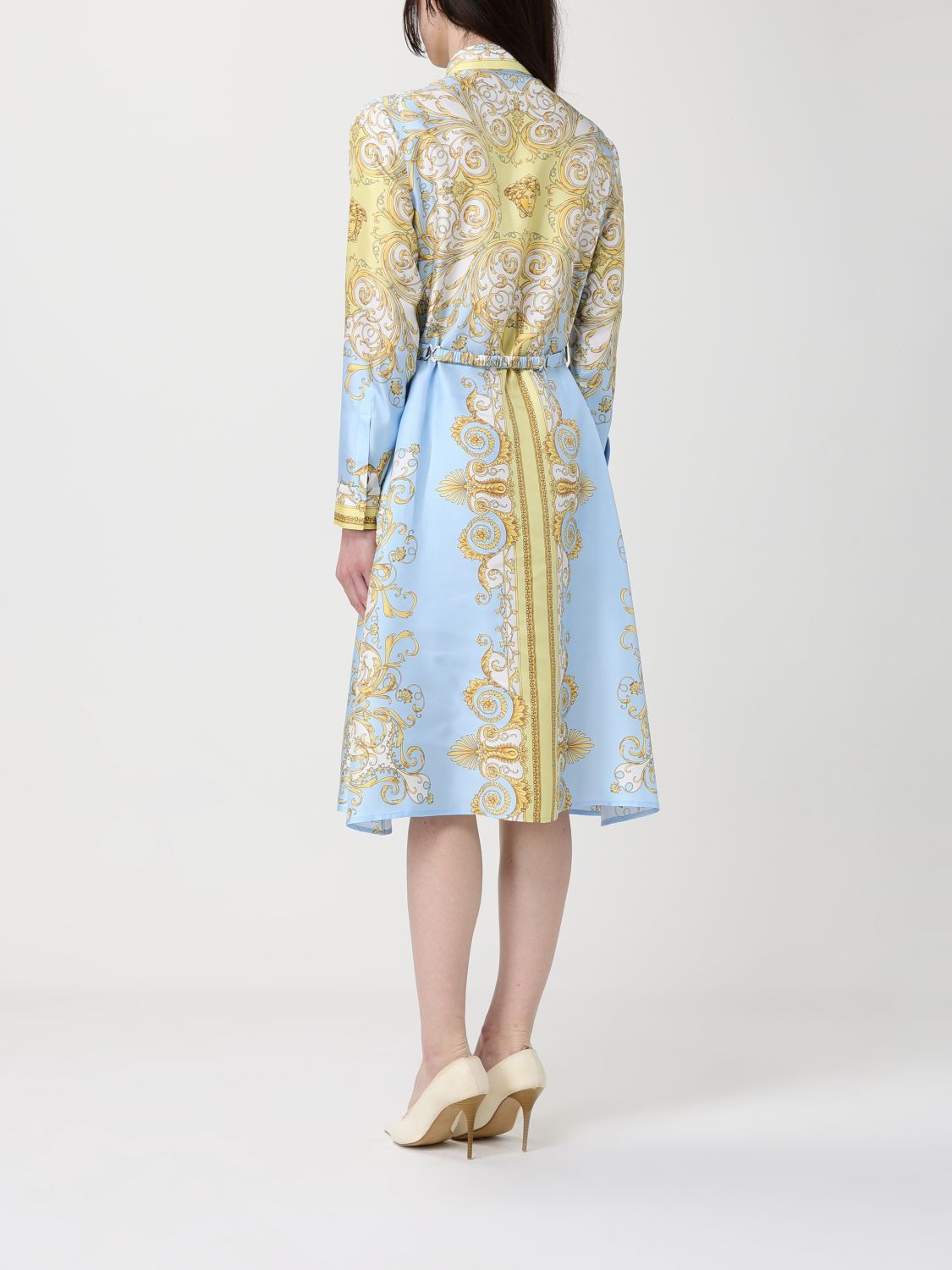 Versace Versace Dress Woman Yellow Size L / US 10 / IT 46 - 2 Thumbnail