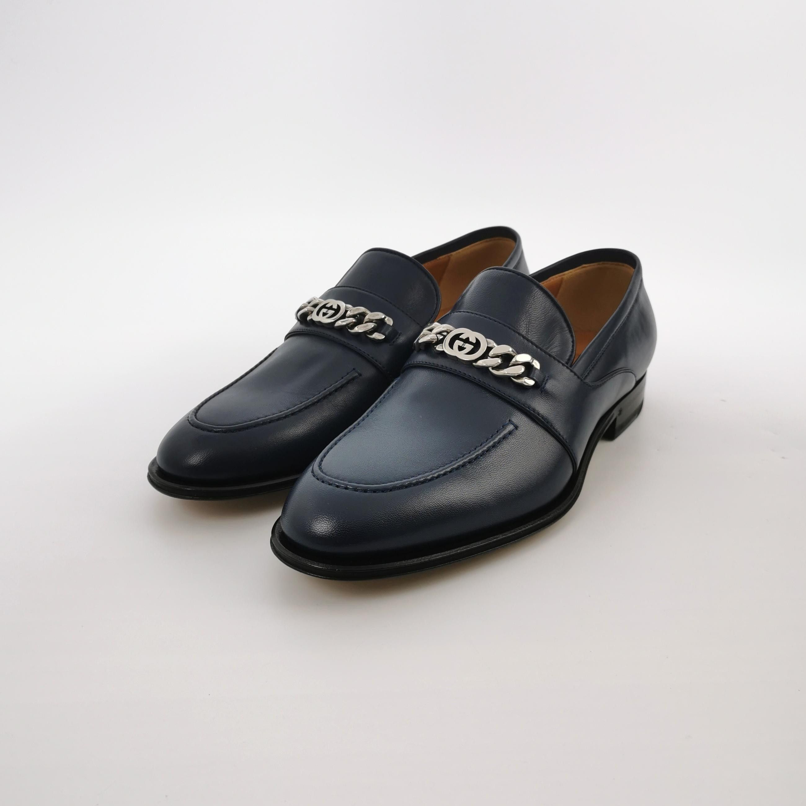 Gucci Gucci Interlocking G Chain Leather Loafers EU 41 Size US 8 / EU 41 - 3 Thumbnail