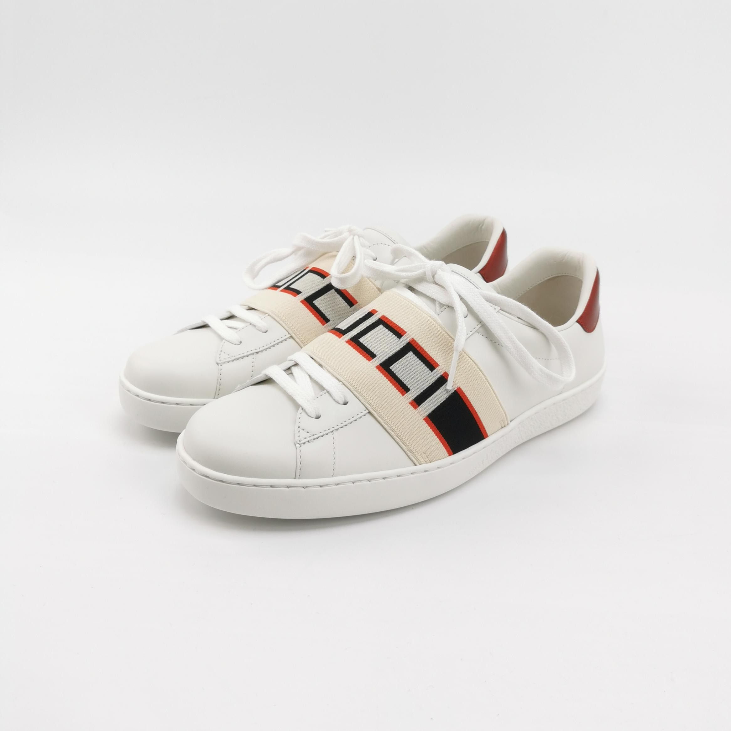 Gucci Gucci Logo Elastic Strap Ace Sneakers US 7.5 Size US 7 / EU 40 - 3 Thumbnail