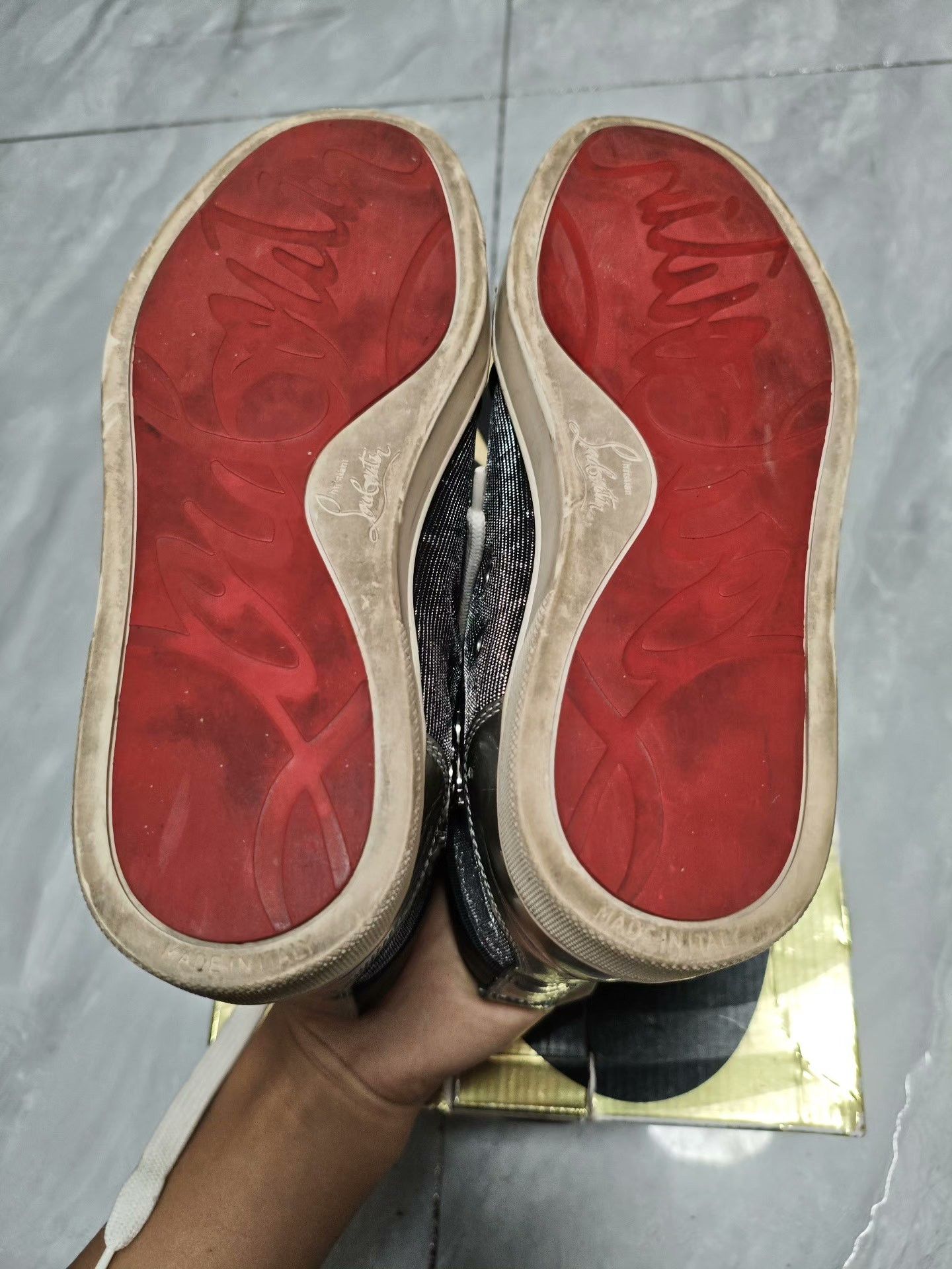 Christian Louboutin Christian Louboutin Leather Red Hitop Sneakers us_6 Women Size US 6 / IT 36 - 6 Thumbnail