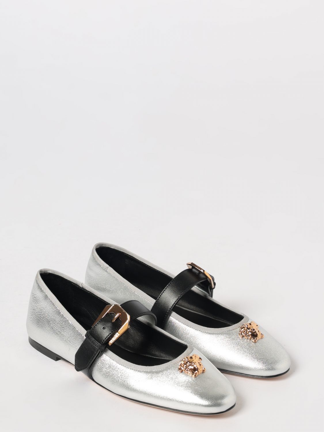 Versace Versace Ballet Flat Woman Silver Size US 10 / IT 40 - 2 Thumbnail