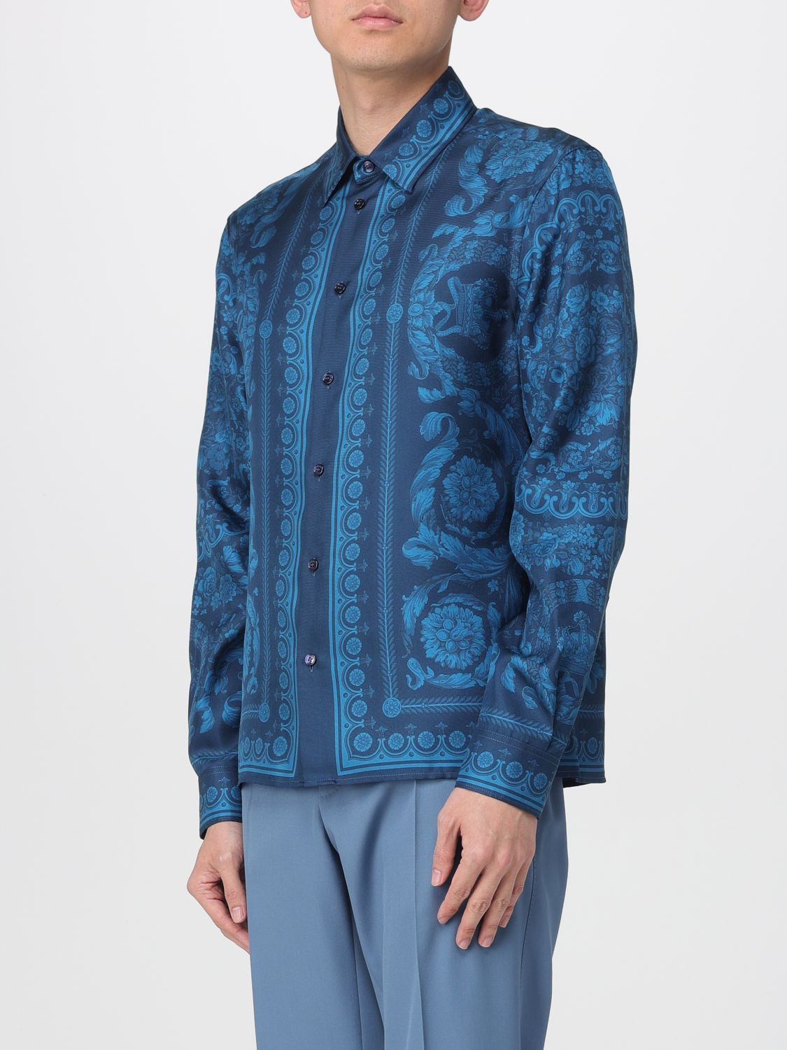 Versace Versace Shirt Men Blue Size US L / EU 52-54 / 3 - 4 Thumbnail