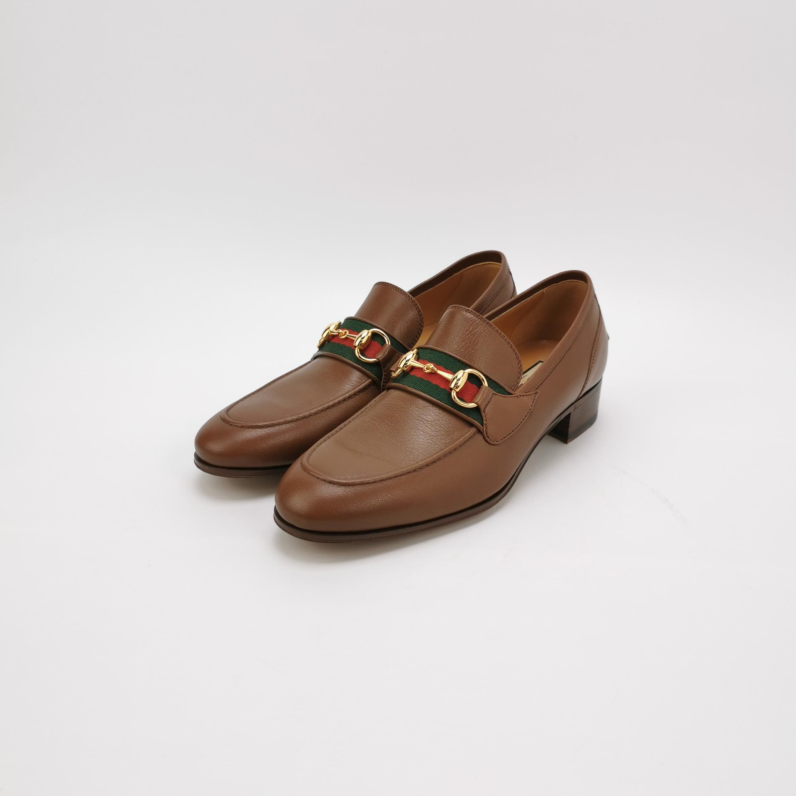 Gucci Gucci Brown Horsebit Web Stripe Loafers 6 Size US 7 / EU 40 - 3 Thumbnail