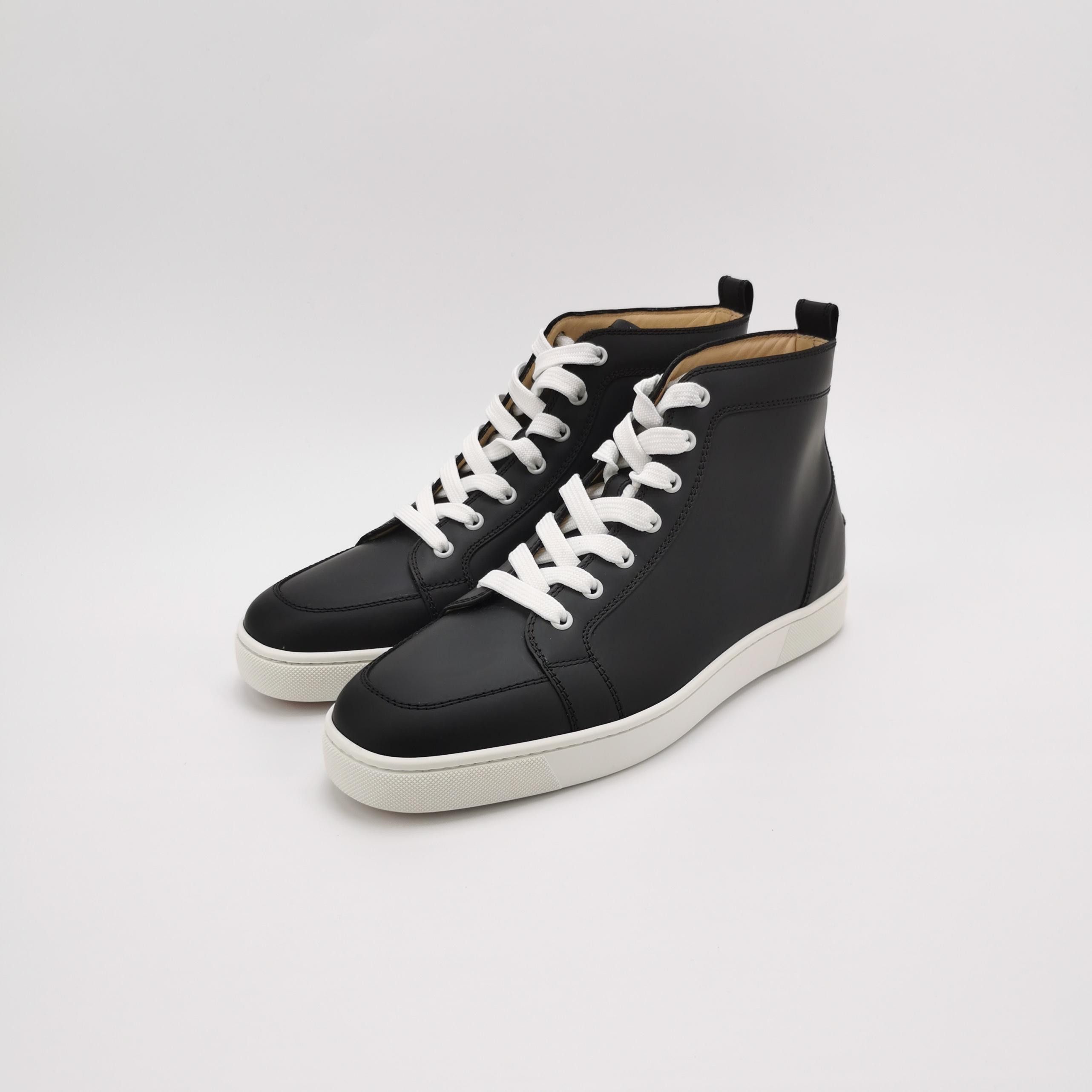 Christian Louboutin Christian Louboutin Black Leather Hi-Top Sneakers 43 Size US 10 / EU 43 - 3 Thumbnail
