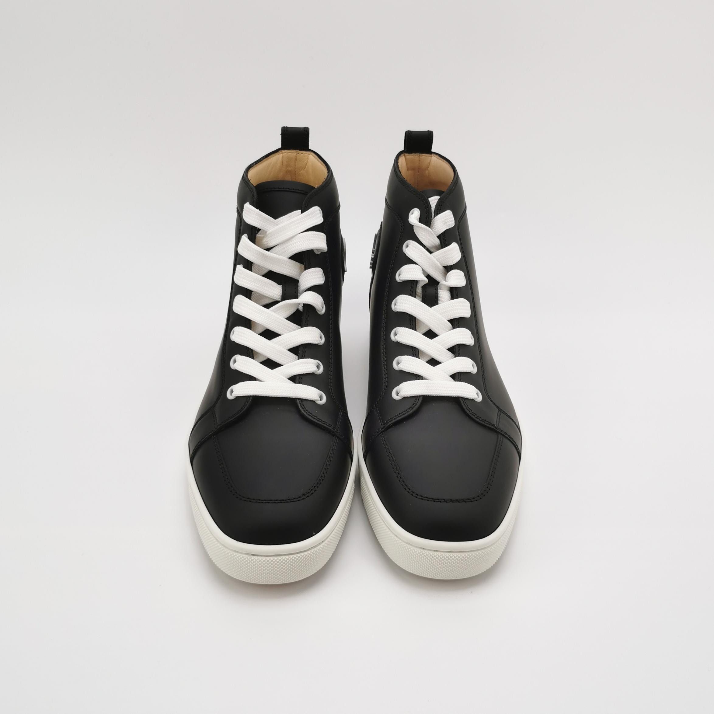 Christian Louboutin Christian Louboutin Black Leather Hi-Top Sneakers 43 Size US 10 / EU 43 - 4 Thumbnail
