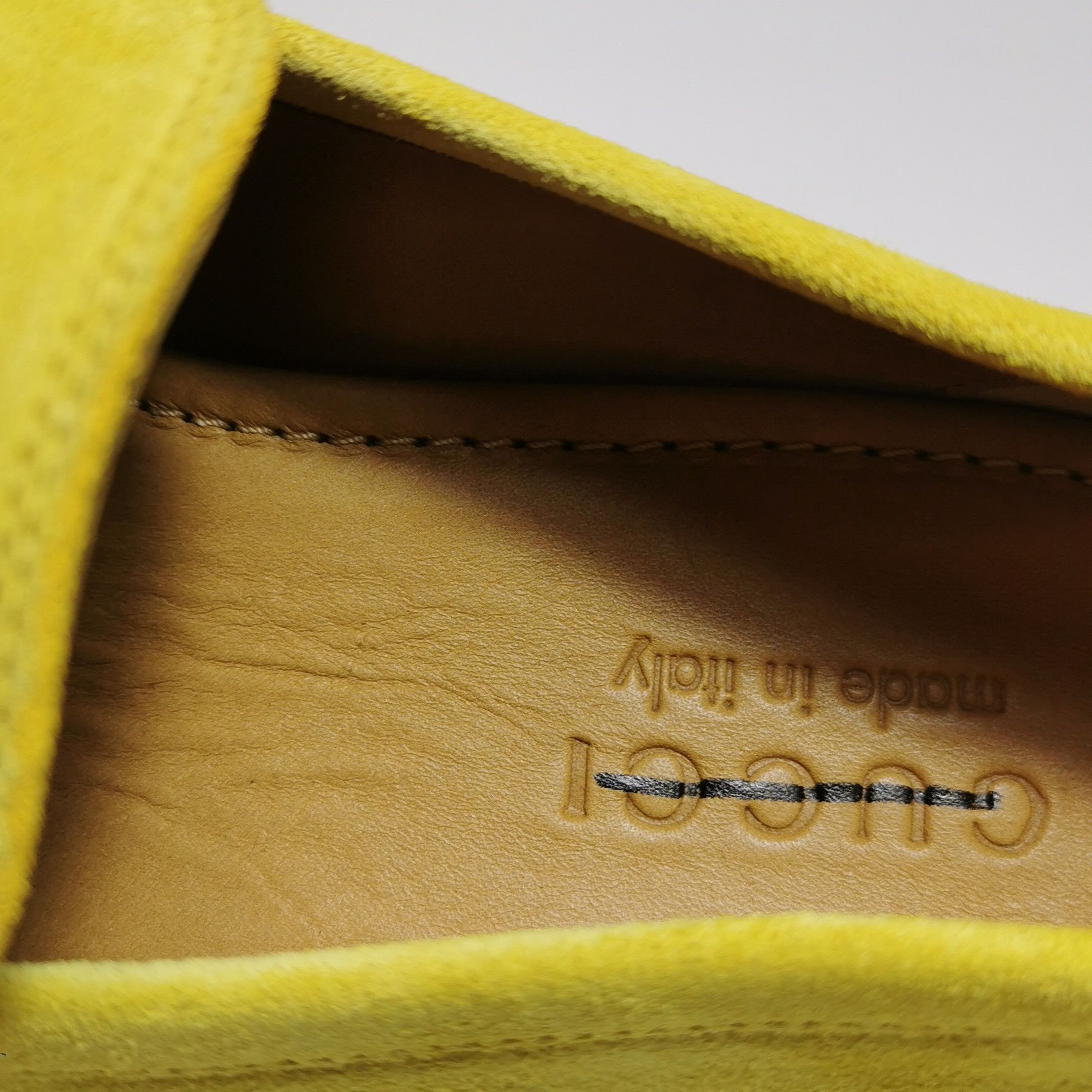 Gucci Gucci Yellow Suede Jordaan Horsebit Loafers US 7.5 Size US 7 / EU 40 - 11 Thumbnail