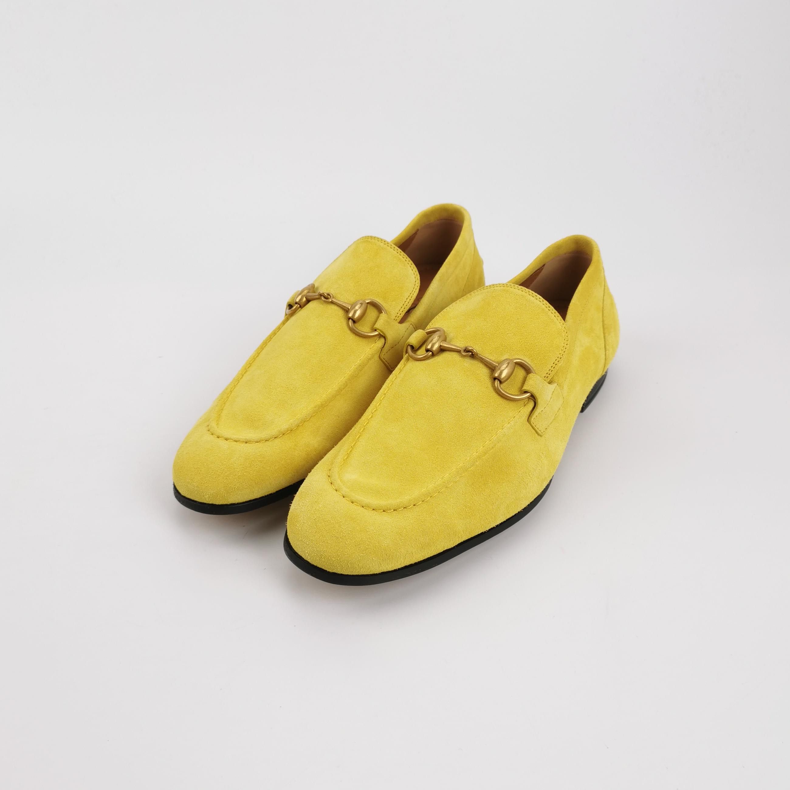Gucci Gucci Yellow Suede Jordaan Horsebit Loafers US 7.5 Size US 7 / EU 40 - 3 Thumbnail