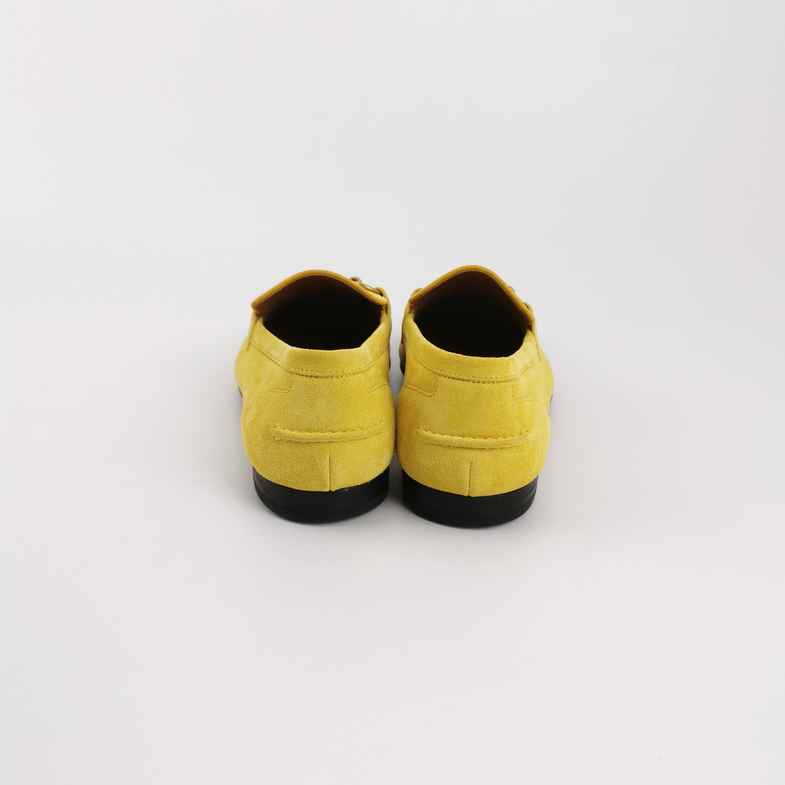 Gucci Gucci Yellow Suede Jordaan Horsebit Loafers US 7.5 Size US 7 / EU 40 - 5 Thumbnail