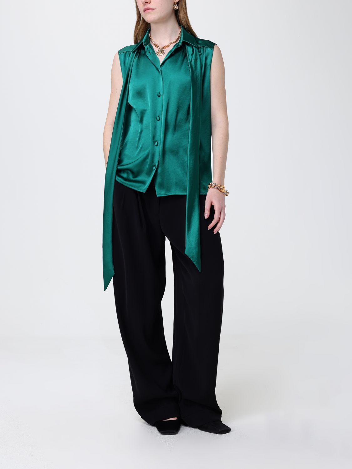 Versace Versace Shirt Woman Emerald Size M / US 6-8 / IT 42-44 - 2 Thumbnail