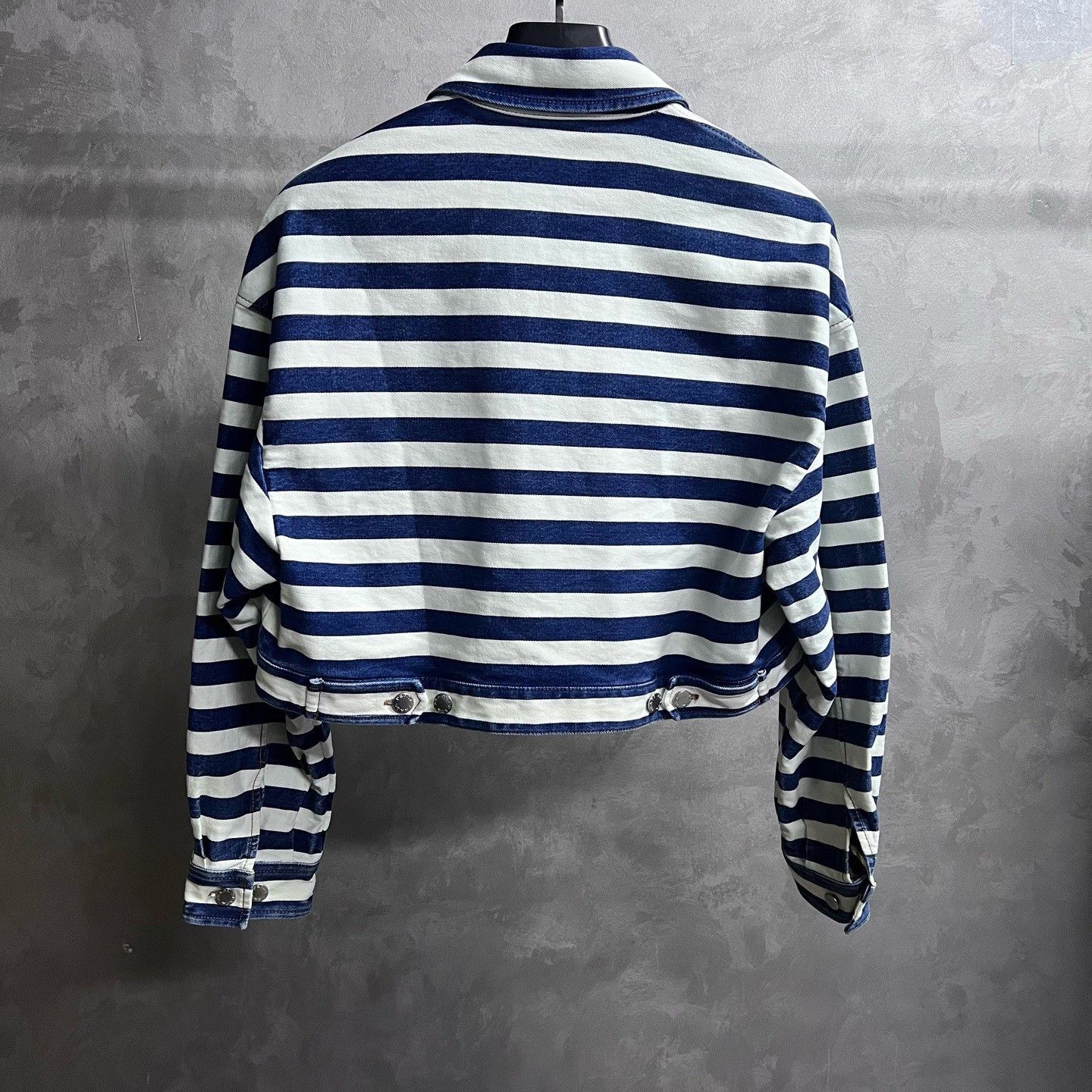 Prada Prada Denim Striped Blue Jacket us_2 Women Size XS / US 0-2 / IT 36-38 - 5 Thumbnail