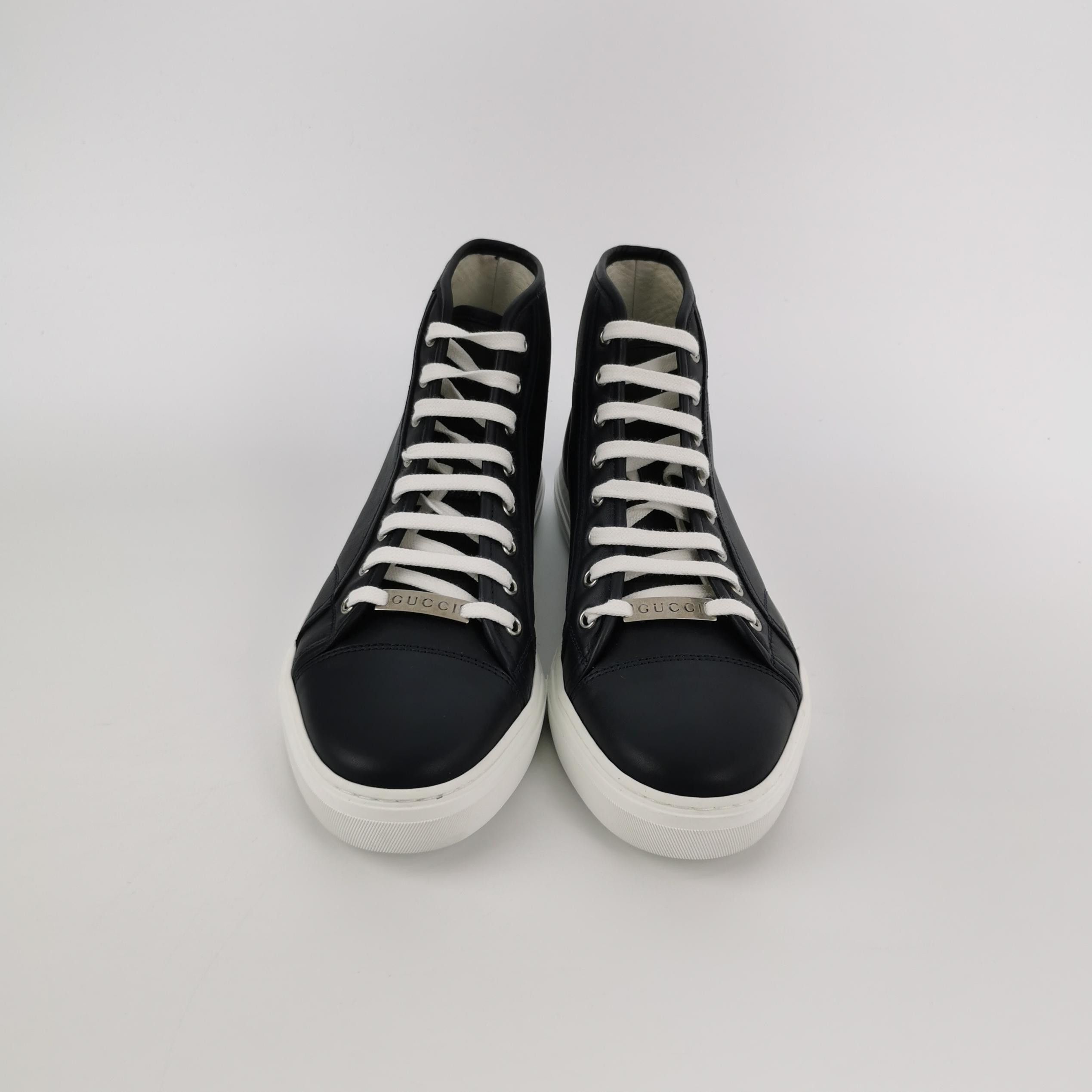 Gucci Gucci Leather Hi-Top Sneakers EU 41.5 Size US 8 / EU 41 - 4 Thumbnail