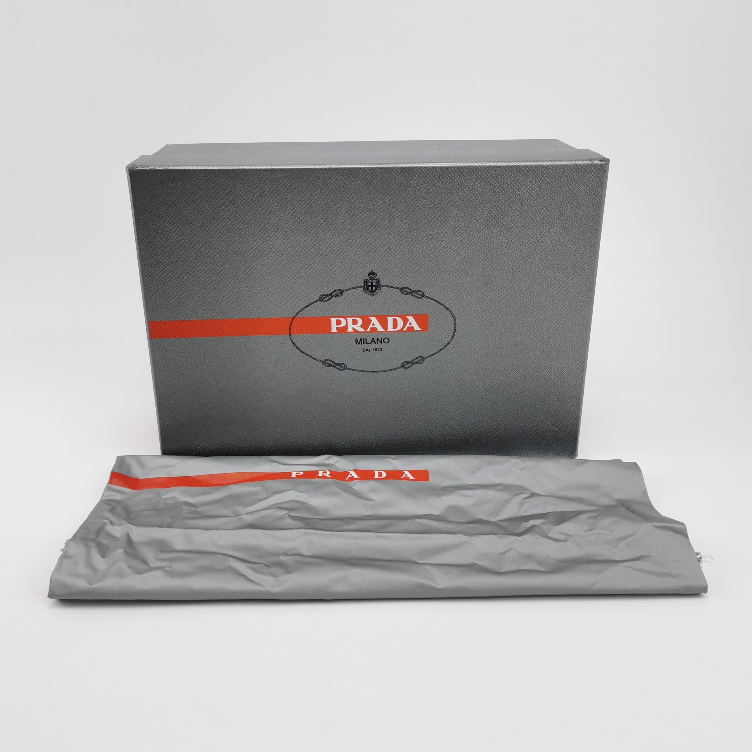 Prada Prada White Leather Nylon Sneakers Size 41 Size US 8 / EU 41 - 7 Thumbnail