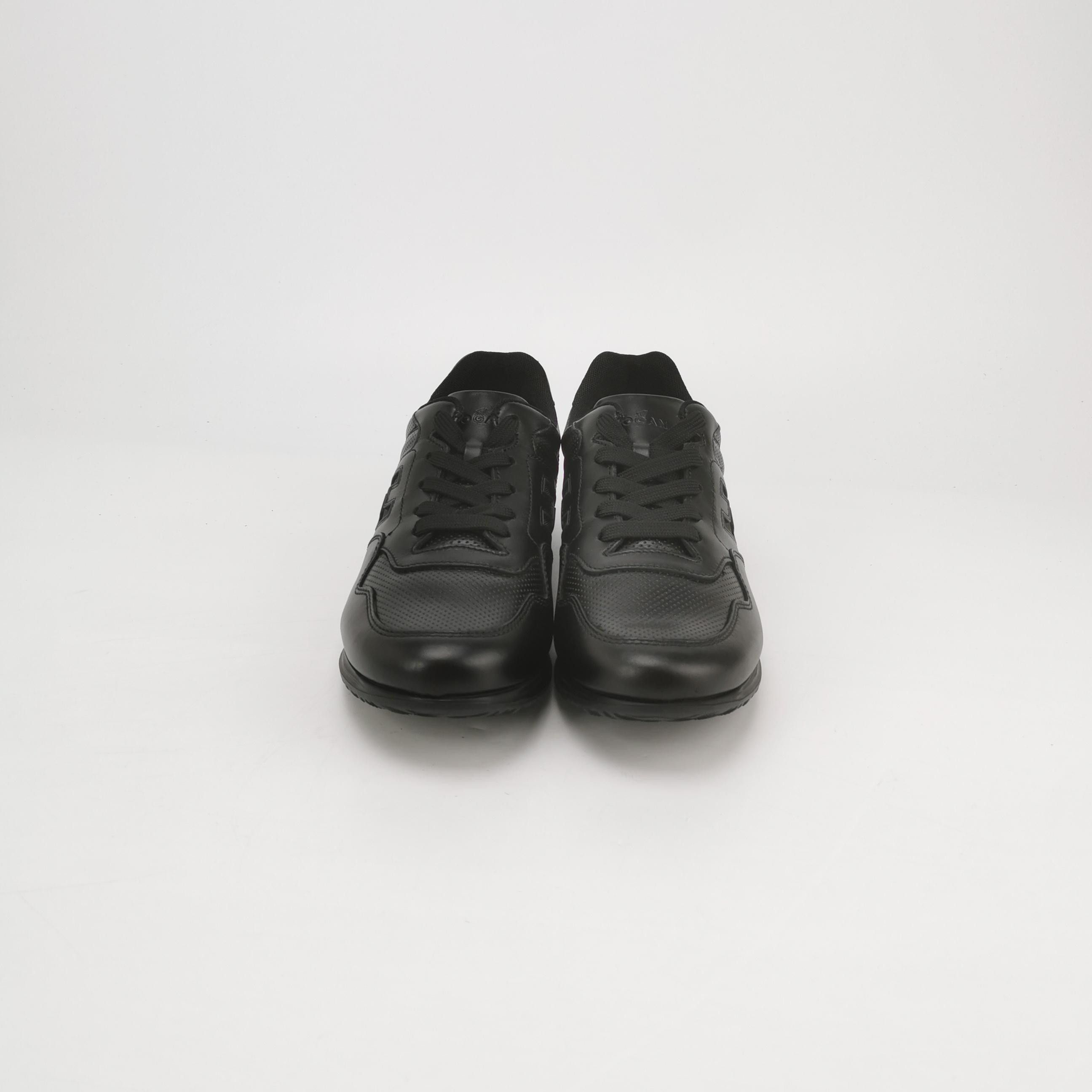 Hogan Hogan Black Leather Low-Top Sneakers 41.5 Size US 8 / EU 41 - 4 Thumbnail