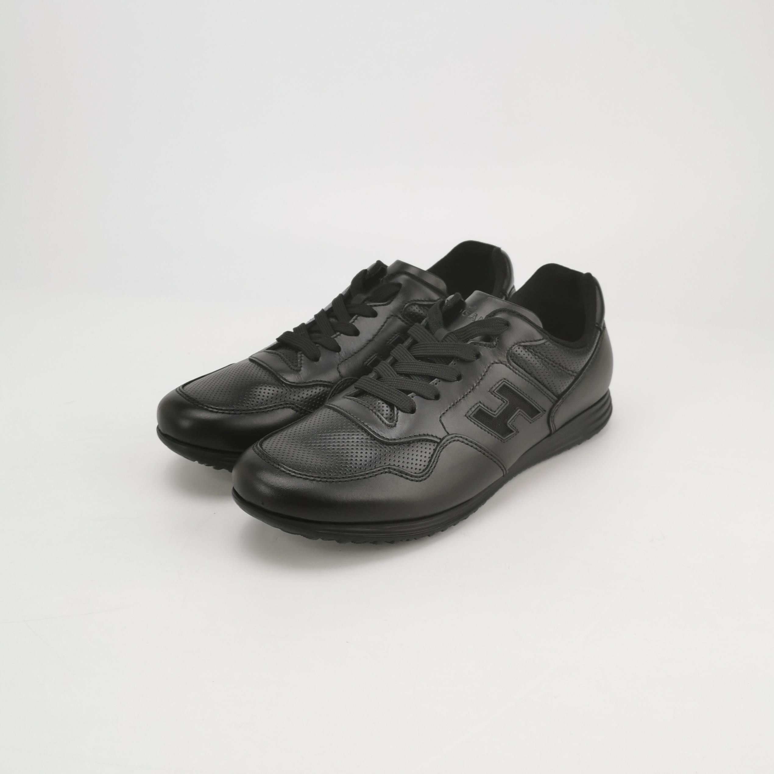 Hogan Hogan Black Leather Low-Top Sneakers 41.5 Size US 8 / EU 41 - 3 Thumbnail