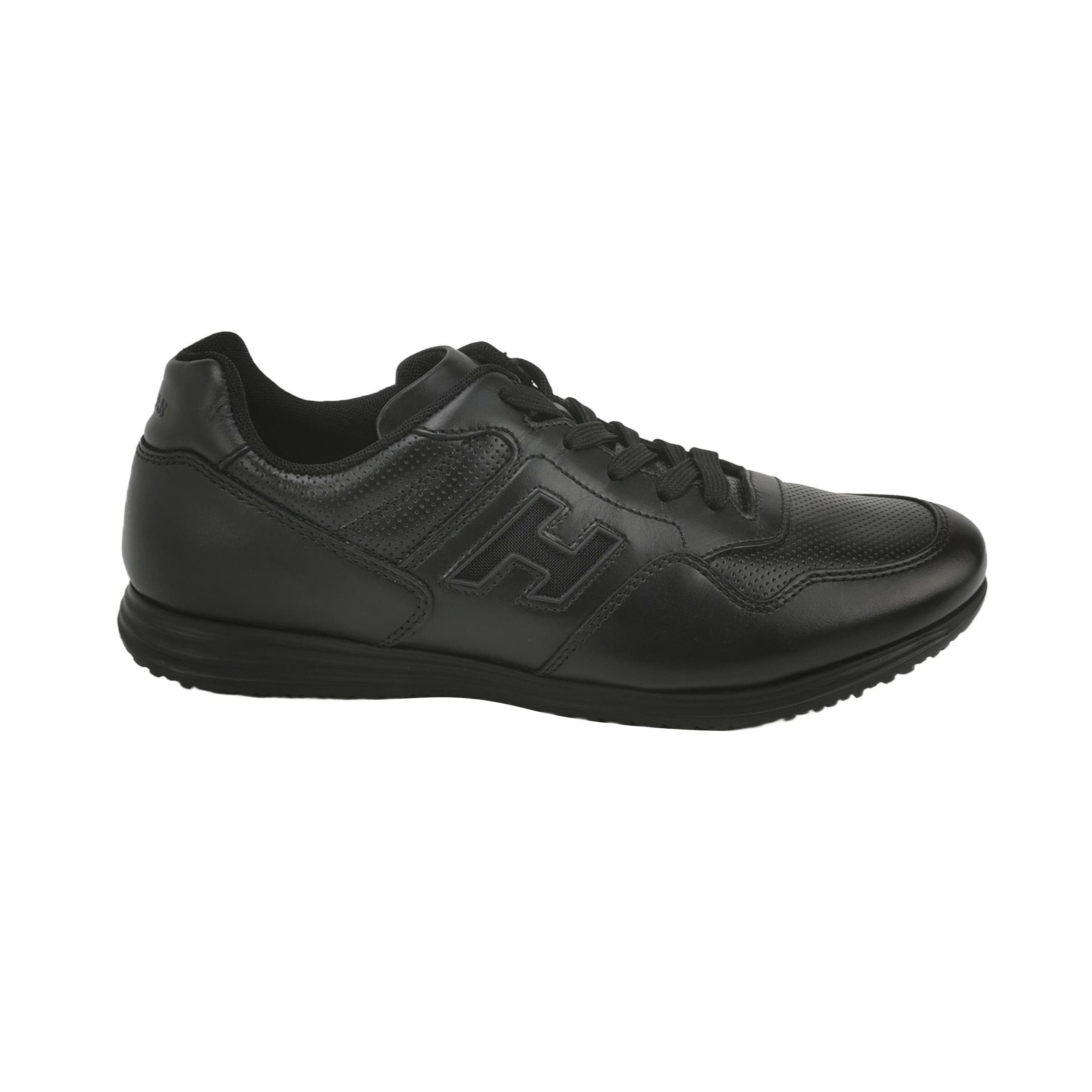 Hogan Hogan Black Leather Low-Top Sneakers 41.5 Size US 8 / EU 41 - 2 Thumbnail