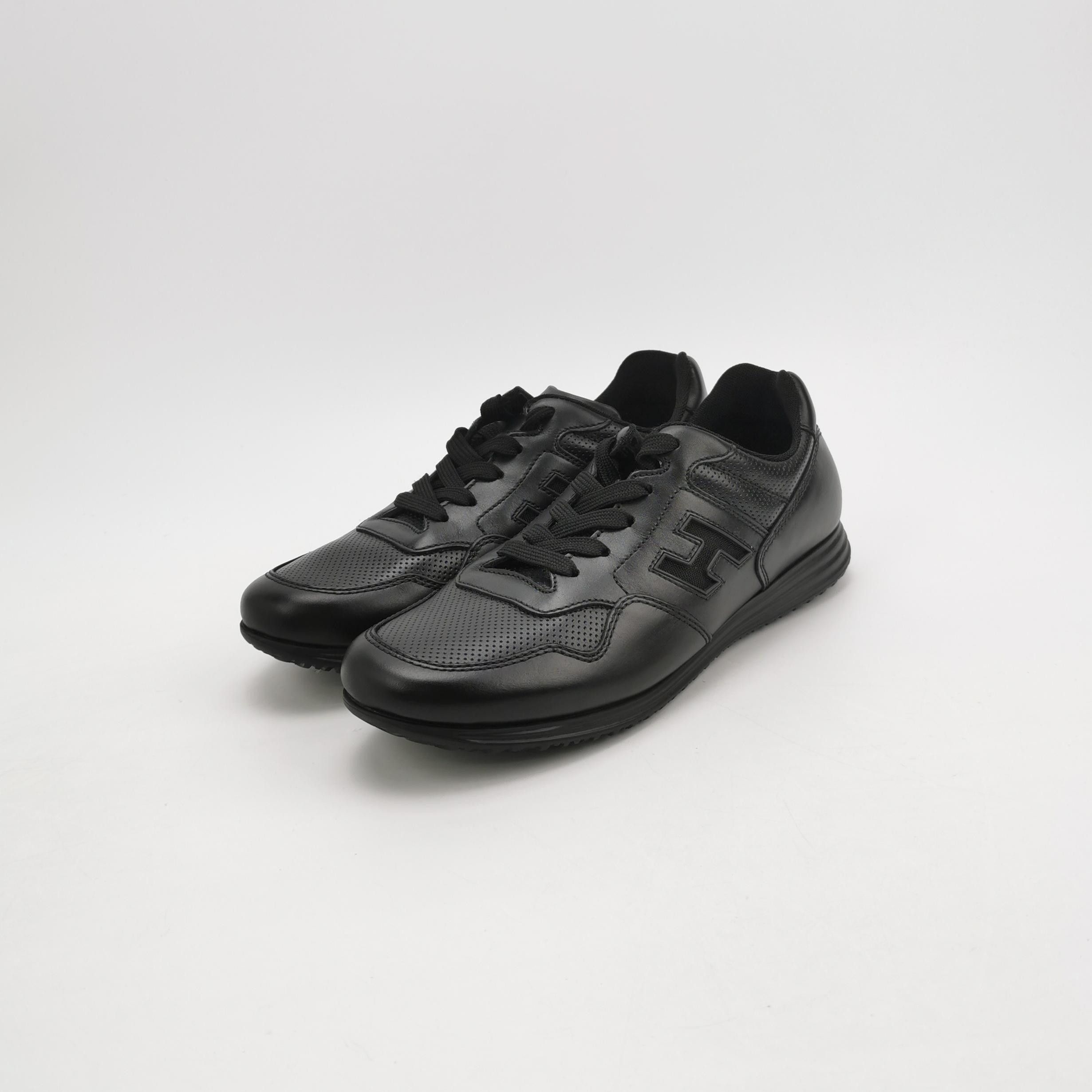 Hogan Hogan Black Leather Low-Top Sneakers EU 41 Size US 8 / EU 41 - 3 Thumbnail
