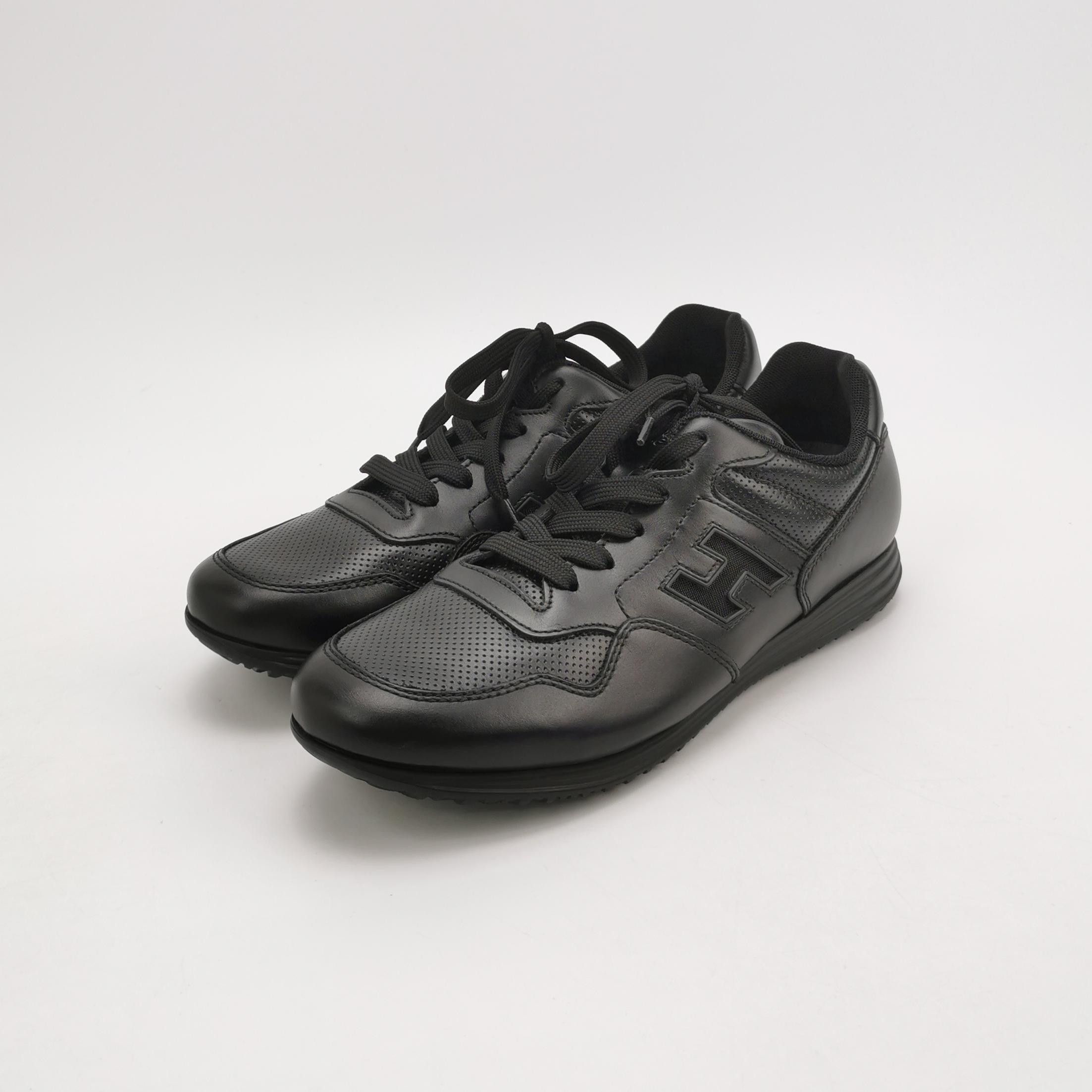 Hogan Hogan Black Leather Low-Top Sneakers US 8.5 Size US 8 / EU 41 - 3 Thumbnail