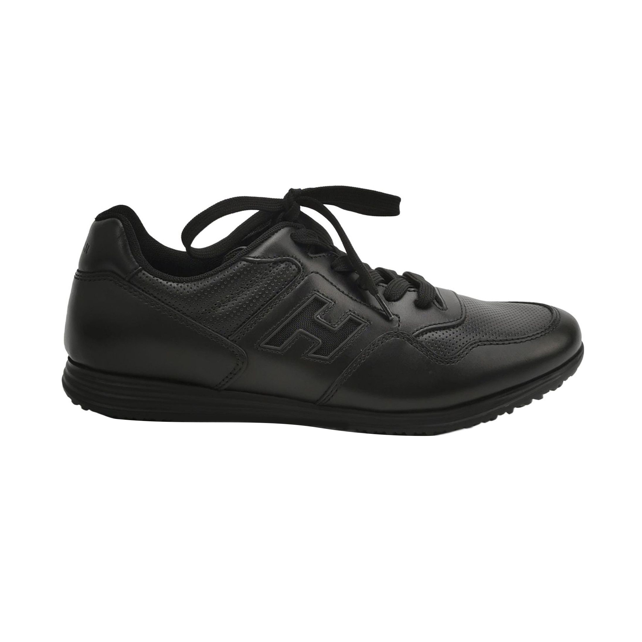 Hogan Hogan Black Leather Low-Top Sneakers US 8.5 Size US 8 / EU 41 - 2 Thumbnail