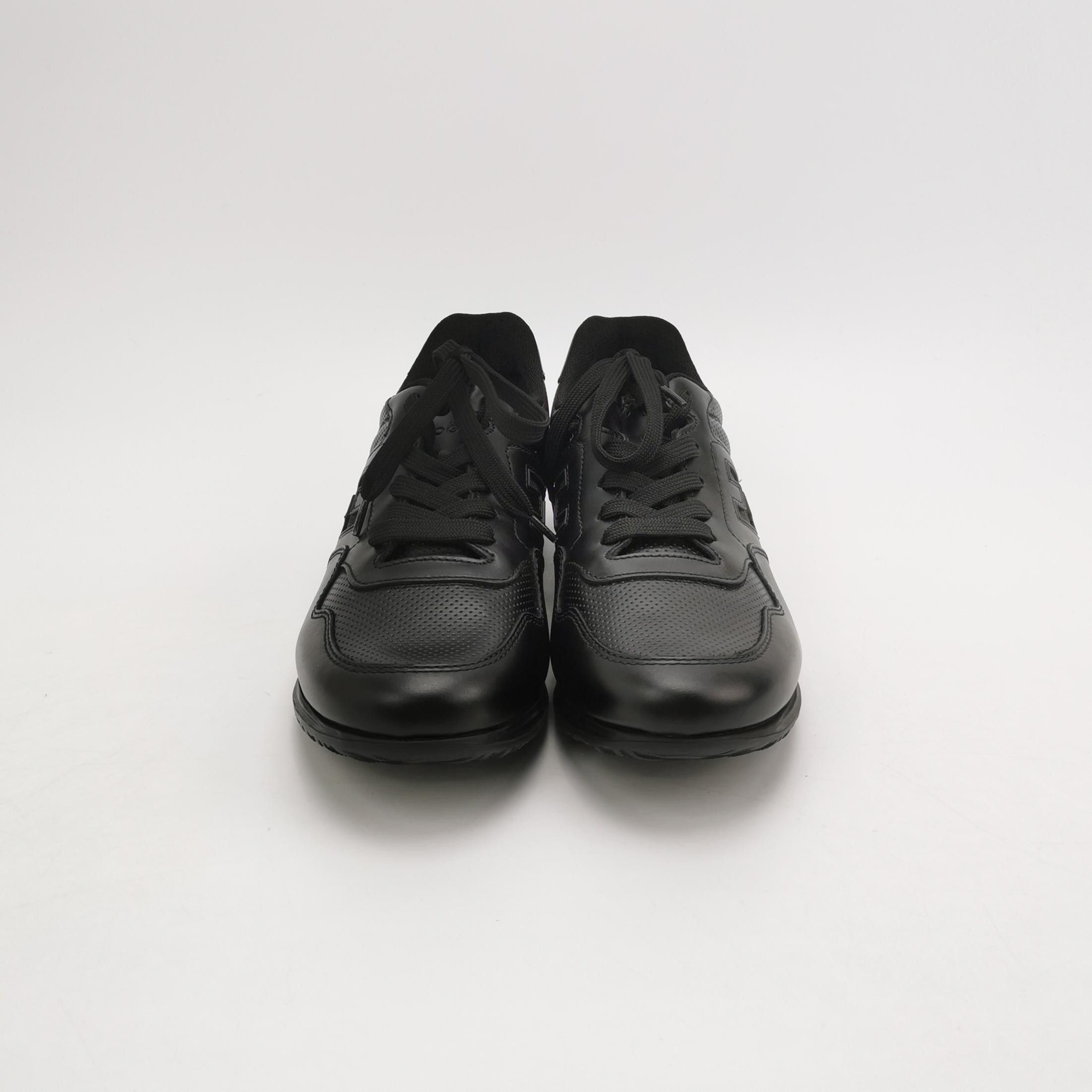 Hogan Hogan Black Leather Low-Top Sneakers US 8.5 Size US 8 / EU 41 - 4 Thumbnail