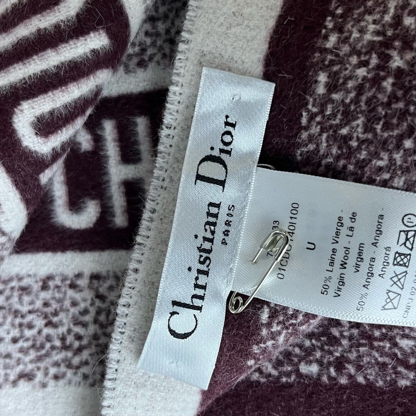 Dior Dior Wool Printed Red Scarf one size Men Size ONE SIZE - 4 Thumbnail