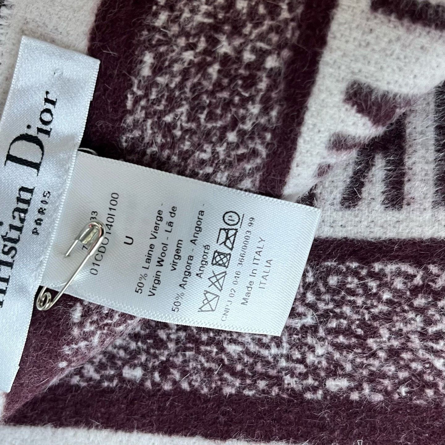 Dior Dior Wool Printed Red Scarf one size Men Size ONE SIZE - 6 Thumbnail