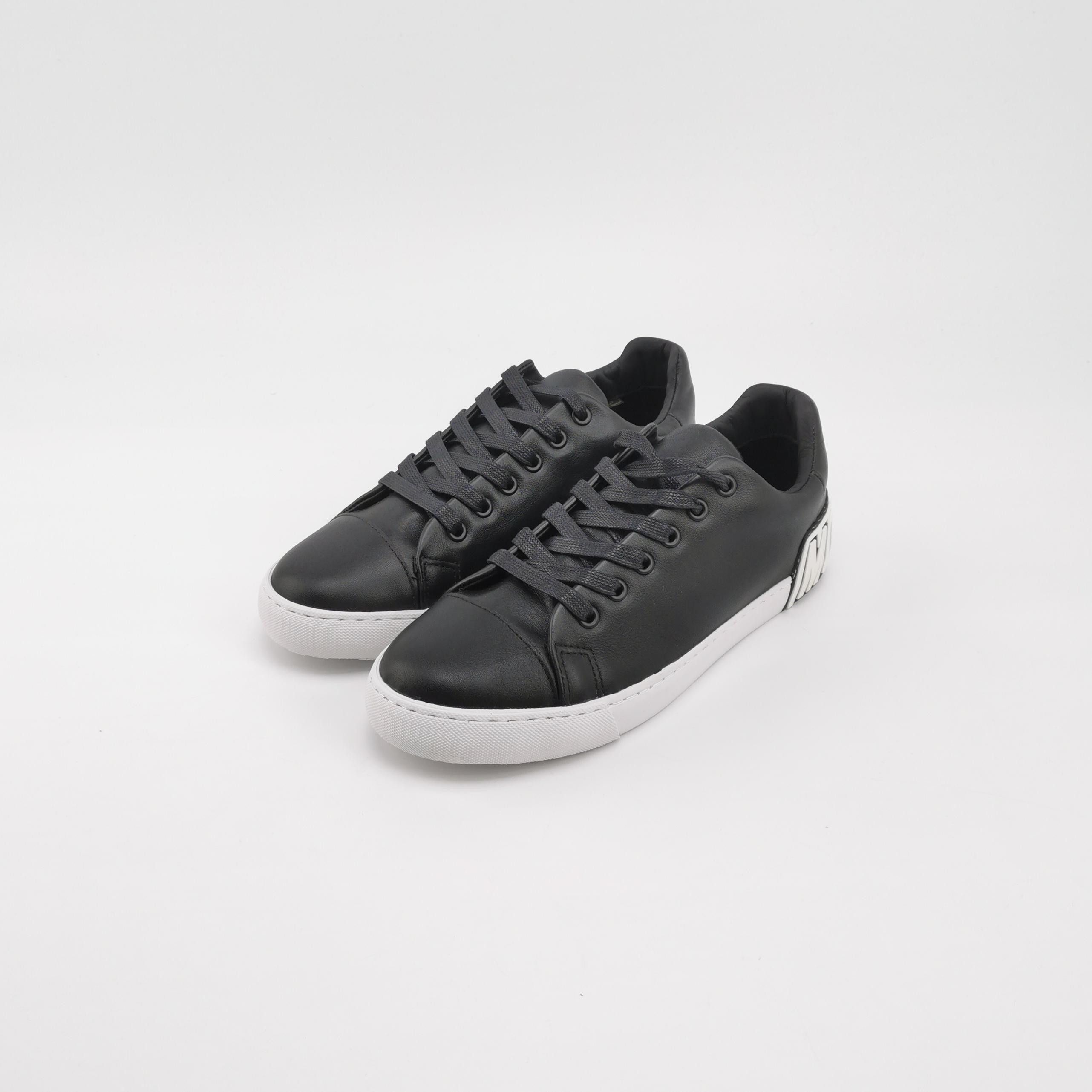 Moschino Moschino Logo Heel Leather Low-Top Sneakers EU 40 Size US 7 / EU 40 - 3 Thumbnail