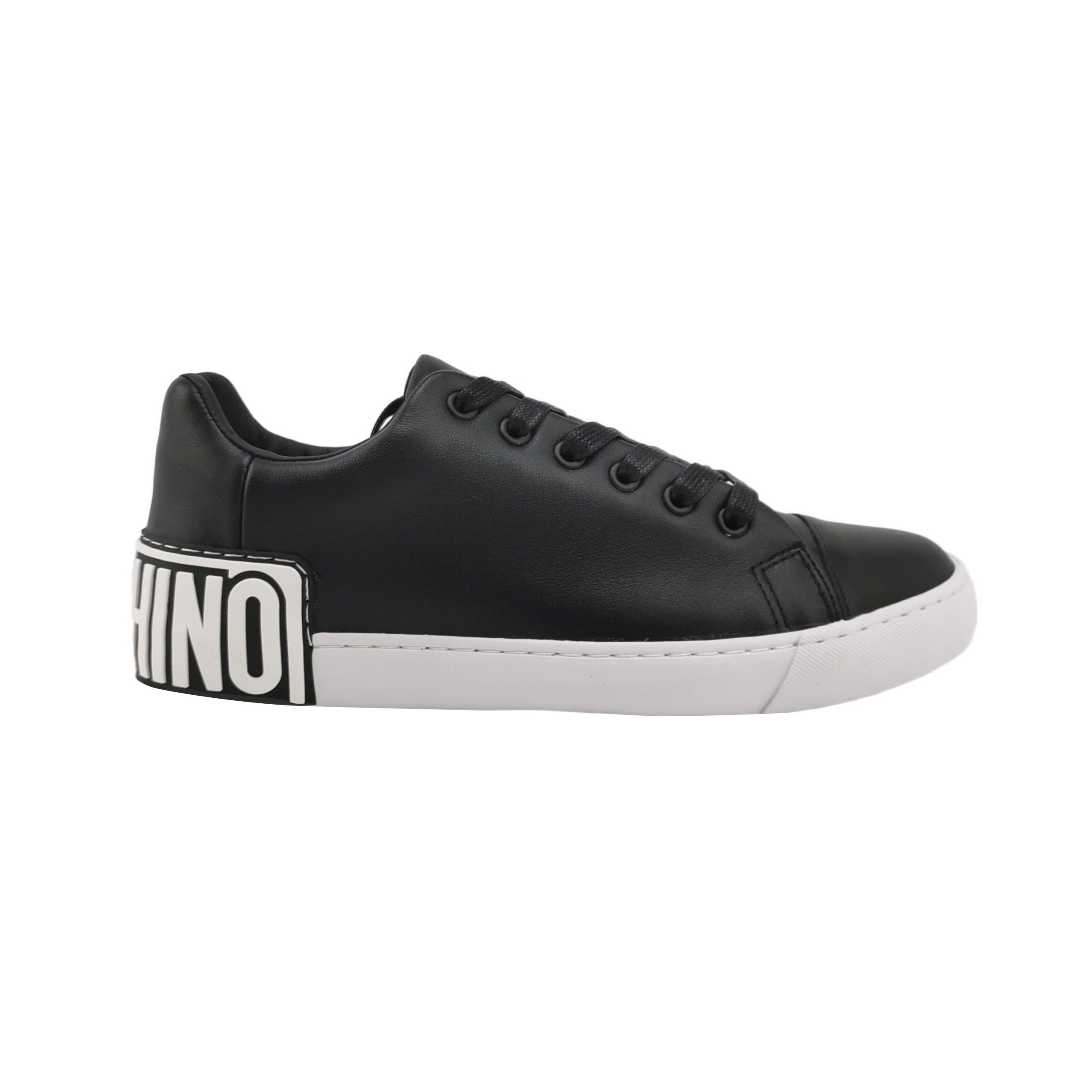 Moschino Moschino Logo Heel Leather Sneakers 40 Size US 7 / EU 40 - 2 Thumbnail