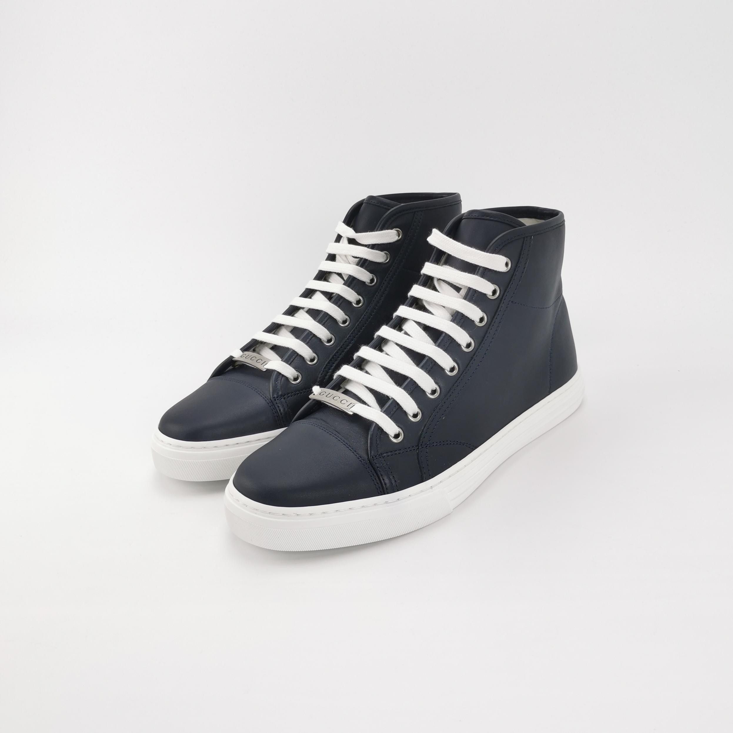 Gucci Gucci Leather Hi-Top Sneakers 41.5 Size US 8 / EU 41 - 3 Thumbnail