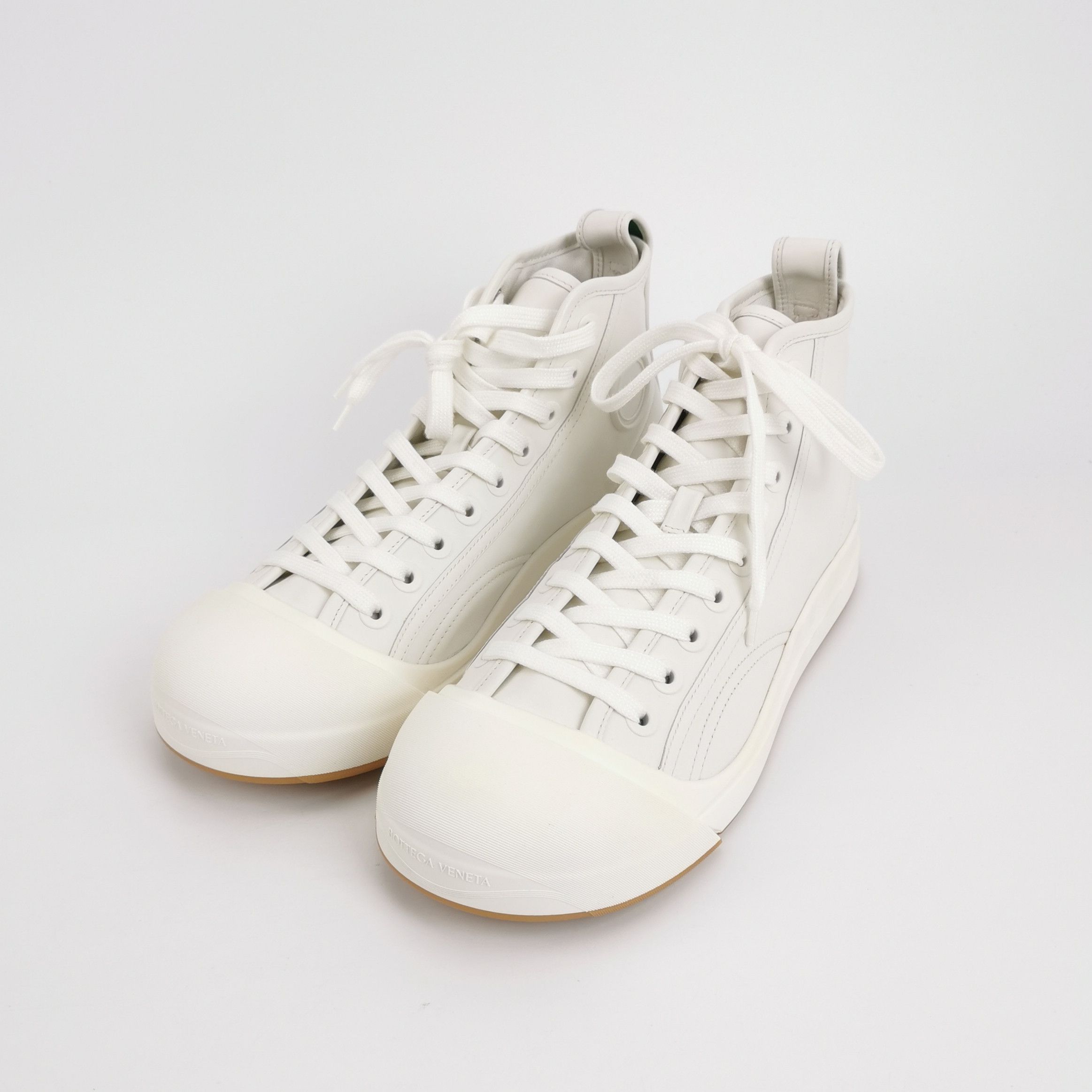 Bottega Veneta Bottega Veneta White Leather Hi-Top Sneakers 40 Size US 7 / EU 40 - 3 Thumbnail