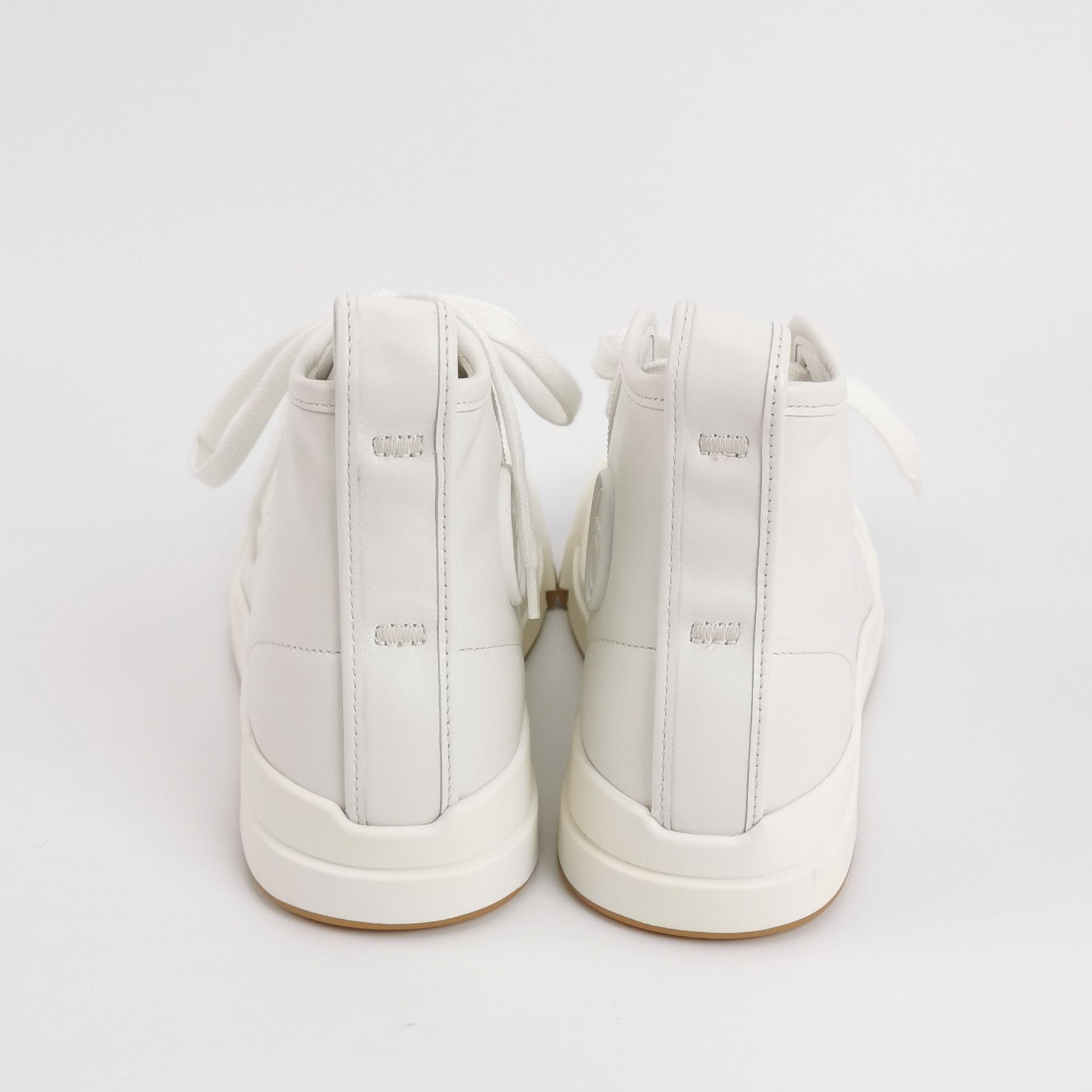 Bottega Veneta Bottega Veneta White Leather Hi-Top Sneakers 40 Size US 7 / EU 40 - 5 Thumbnail