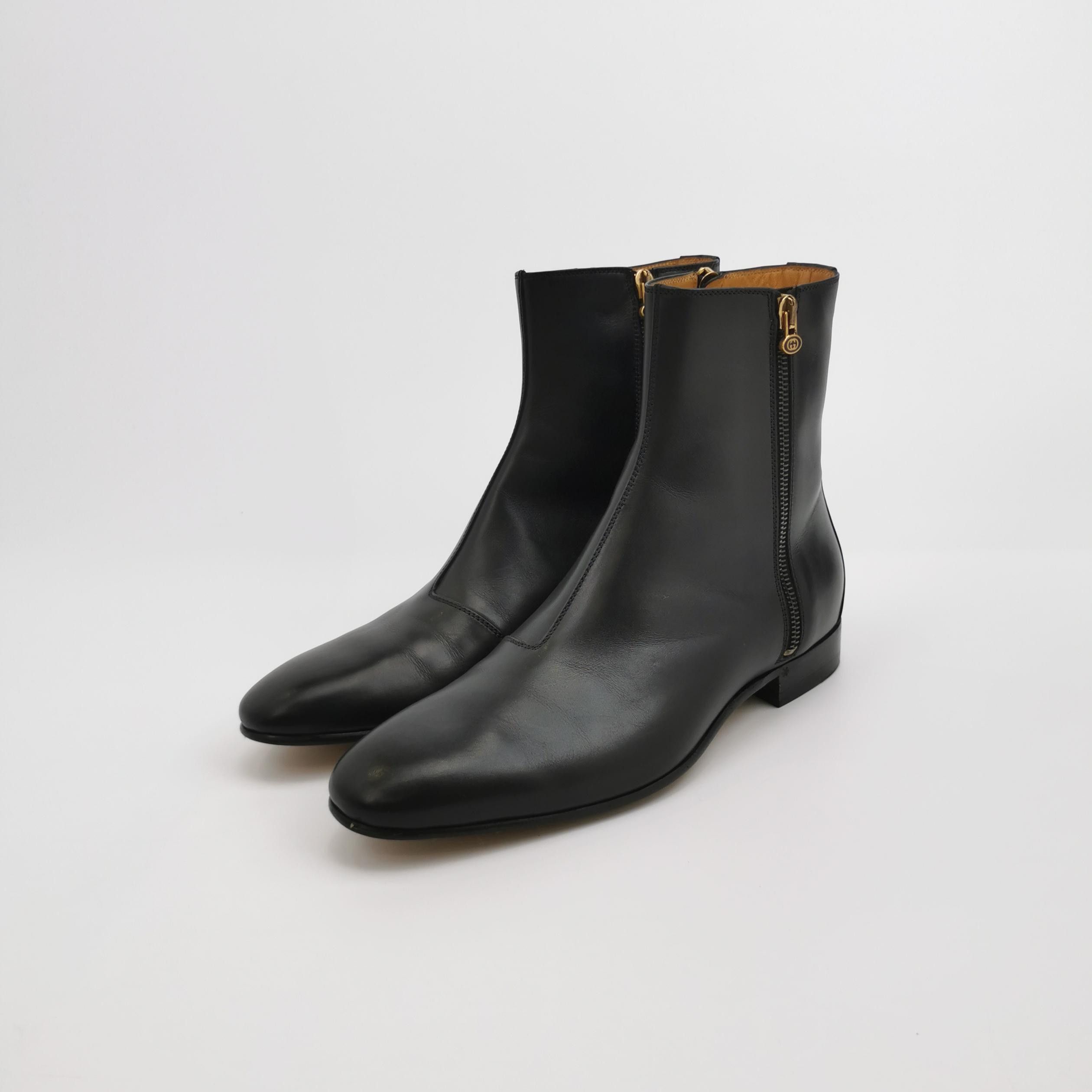 Gucci Gucci Logo Zipper Leather Boots 39 Size US 6 / EU 39 - 3 Thumbnail