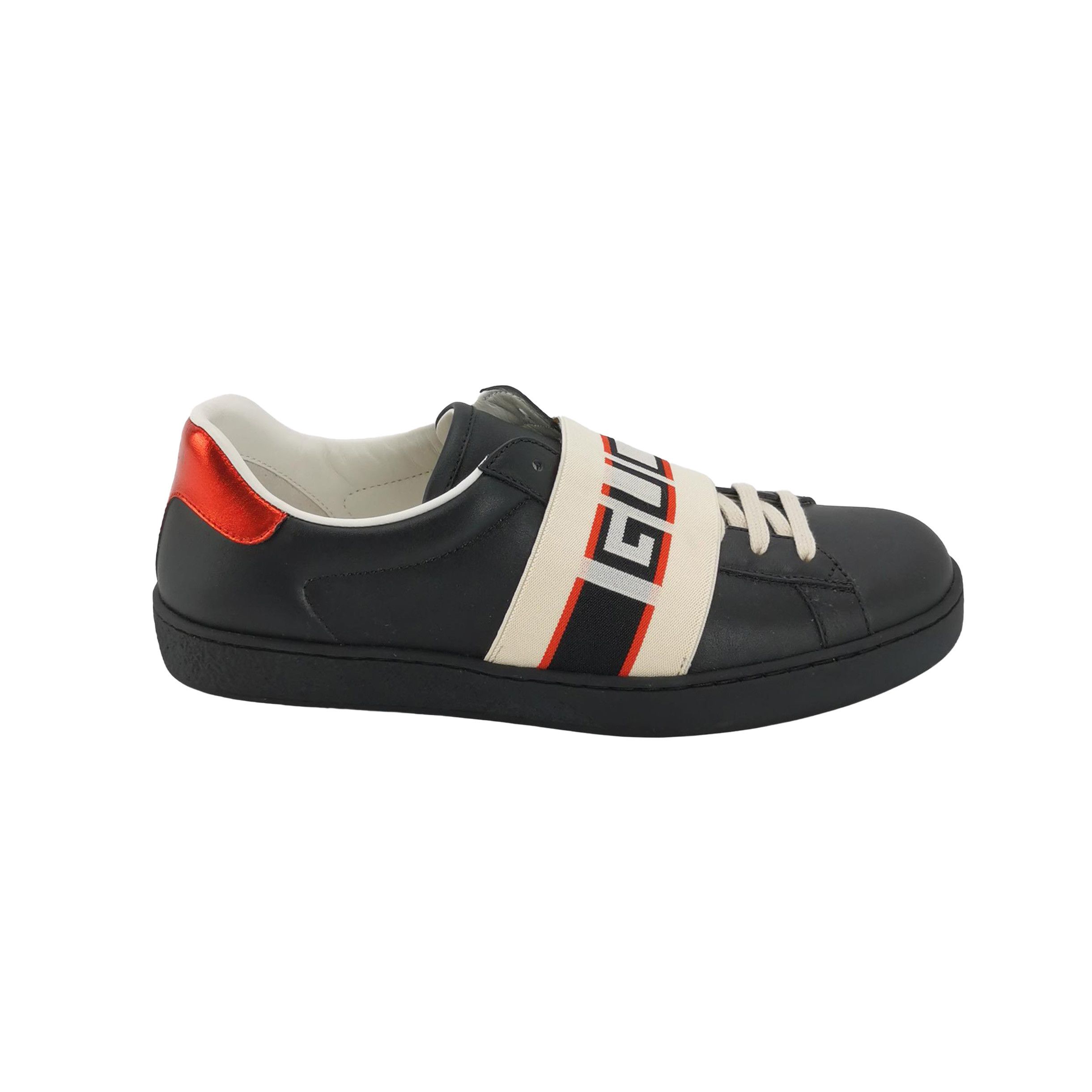Gucci Gucci Ace Logo Elastic Strap Sneakers 39.5 Size US 6 / EU 39 - 2 Thumbnail
