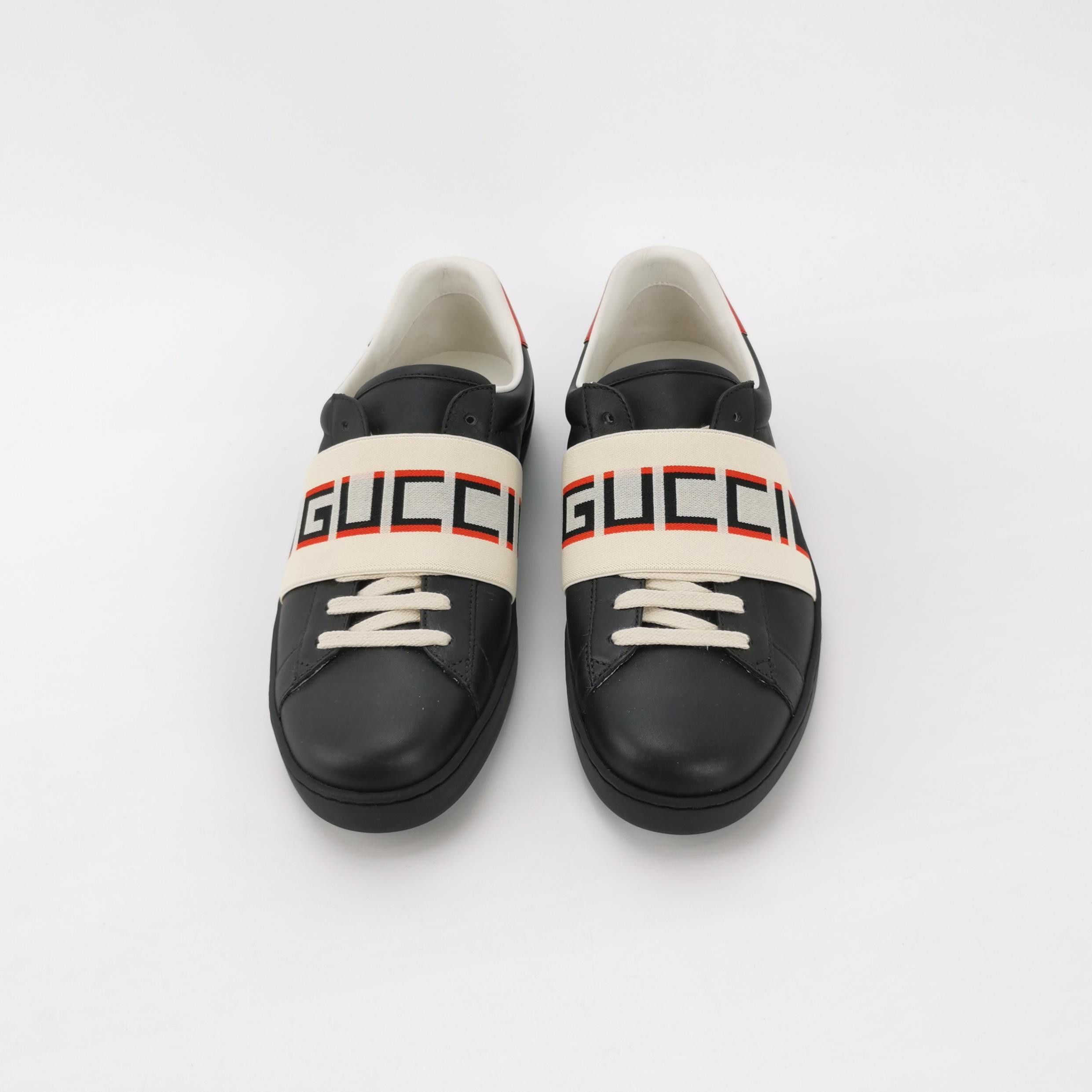 Gucci Gucci Ace Logo Elastic Strap Sneakers 39.5 Size US 6 / EU 39 - 4 Thumbnail