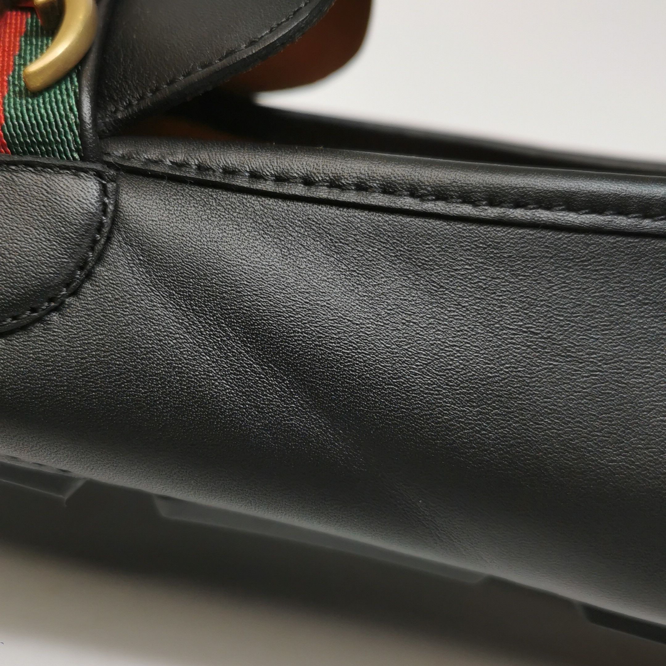 Gucci Gucci Web Stripe Leather Driver Loafers 11.5 Size US 12 / EU 45 - 11 Thumbnail