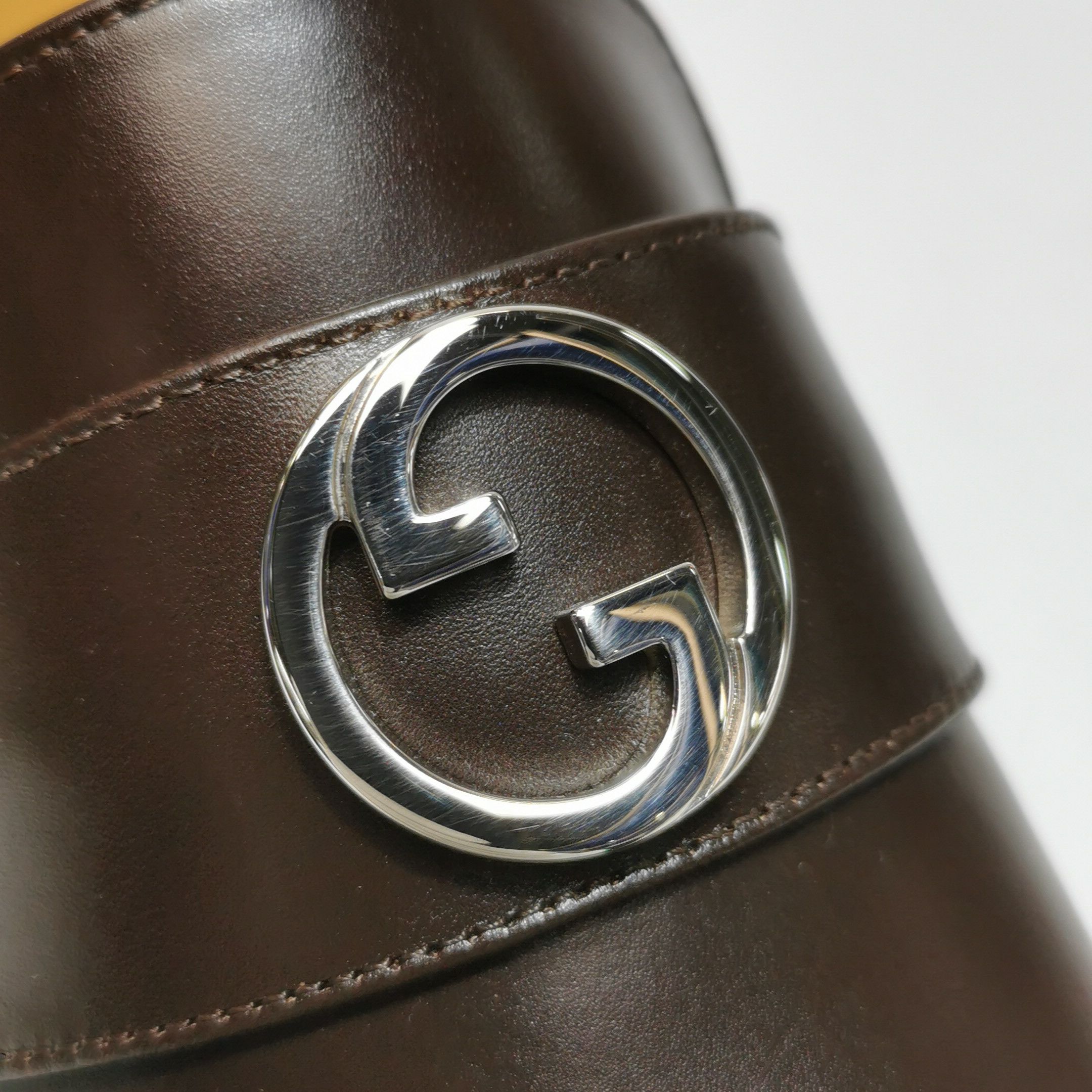 Gucci Gucci Interlocking G Leather Loafers 38.5 Size US 5.5 / EU 38 - 10 Thumbnail