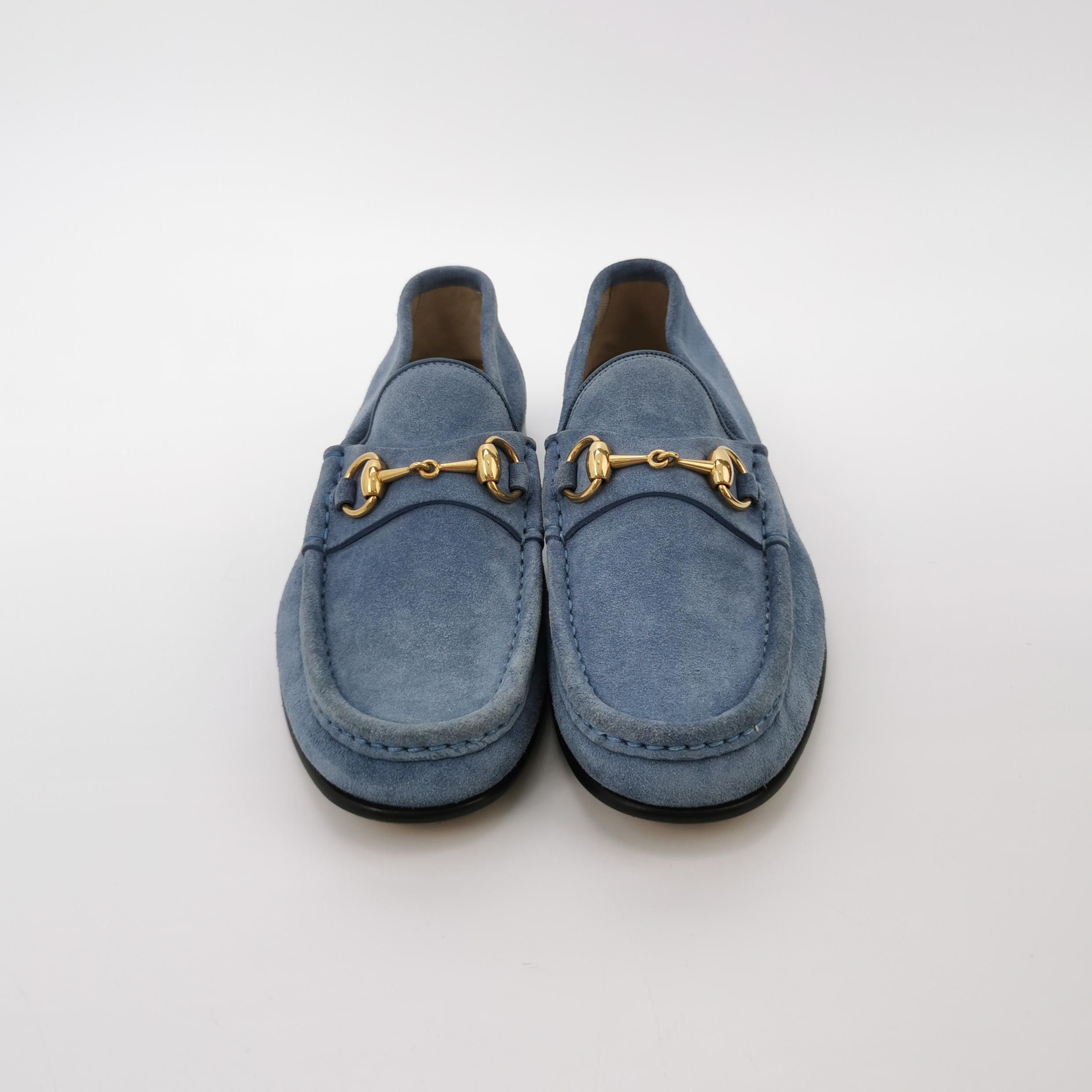 Gucci Gucci Blue Suede Horsebit Loafers 39 Size US 9 / IT 39 - 4 Thumbnail