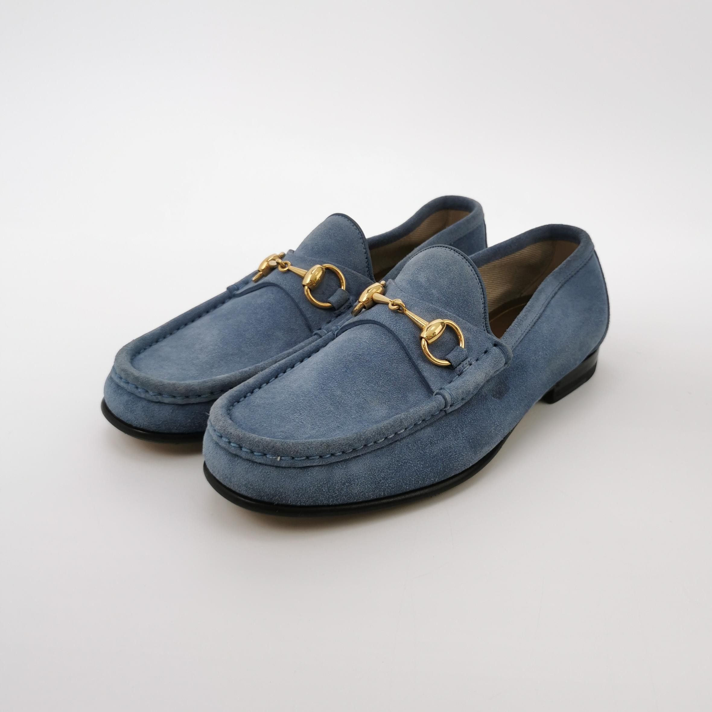 Gucci Gucci Blue Suede Horsebit Loafers 39 Size US 9 / IT 39 - 3 Thumbnail