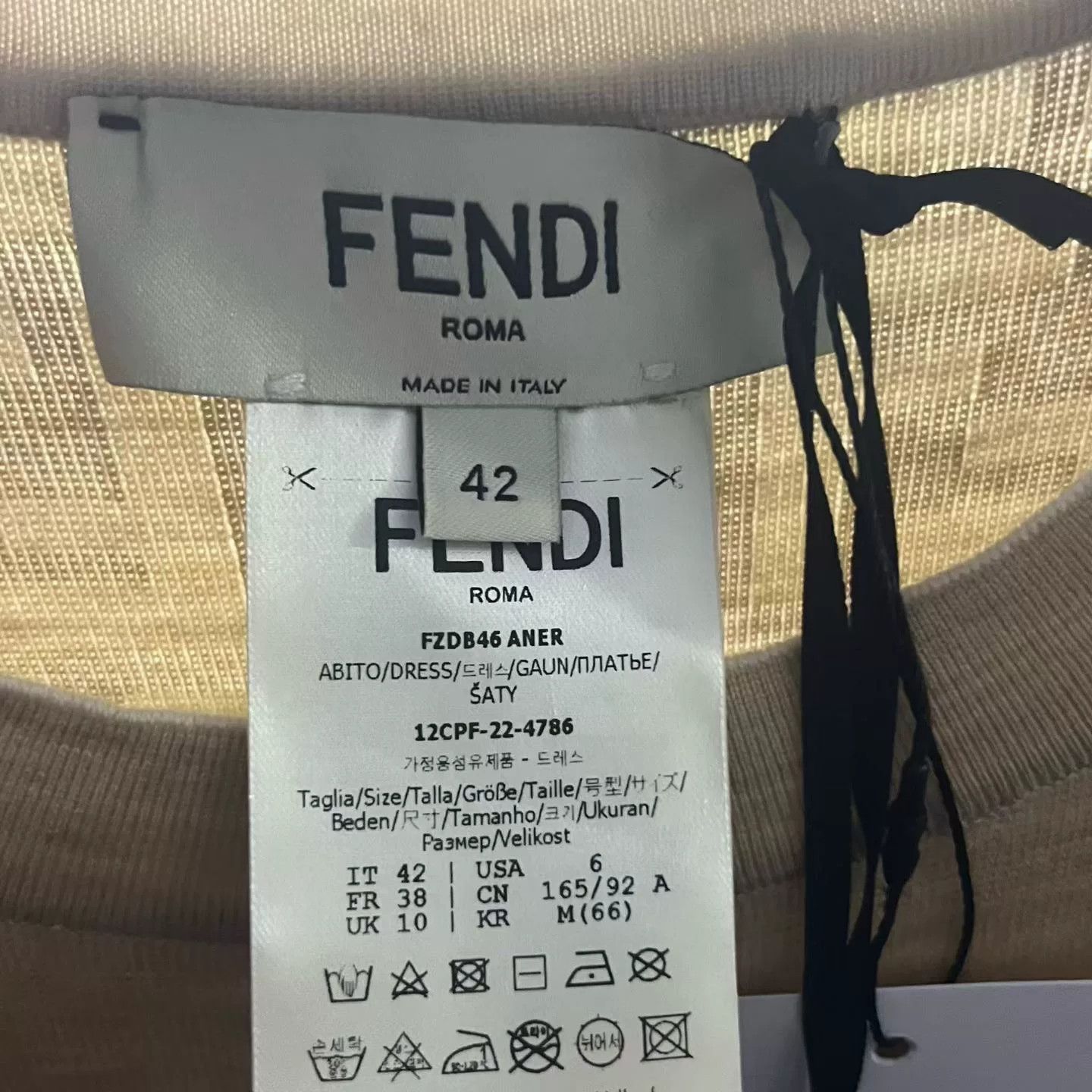 Fendi Fendi Casual Long Beige Dress XS Women Size XS / US 0-2 / IT 36-38 - 5 Thumbnail