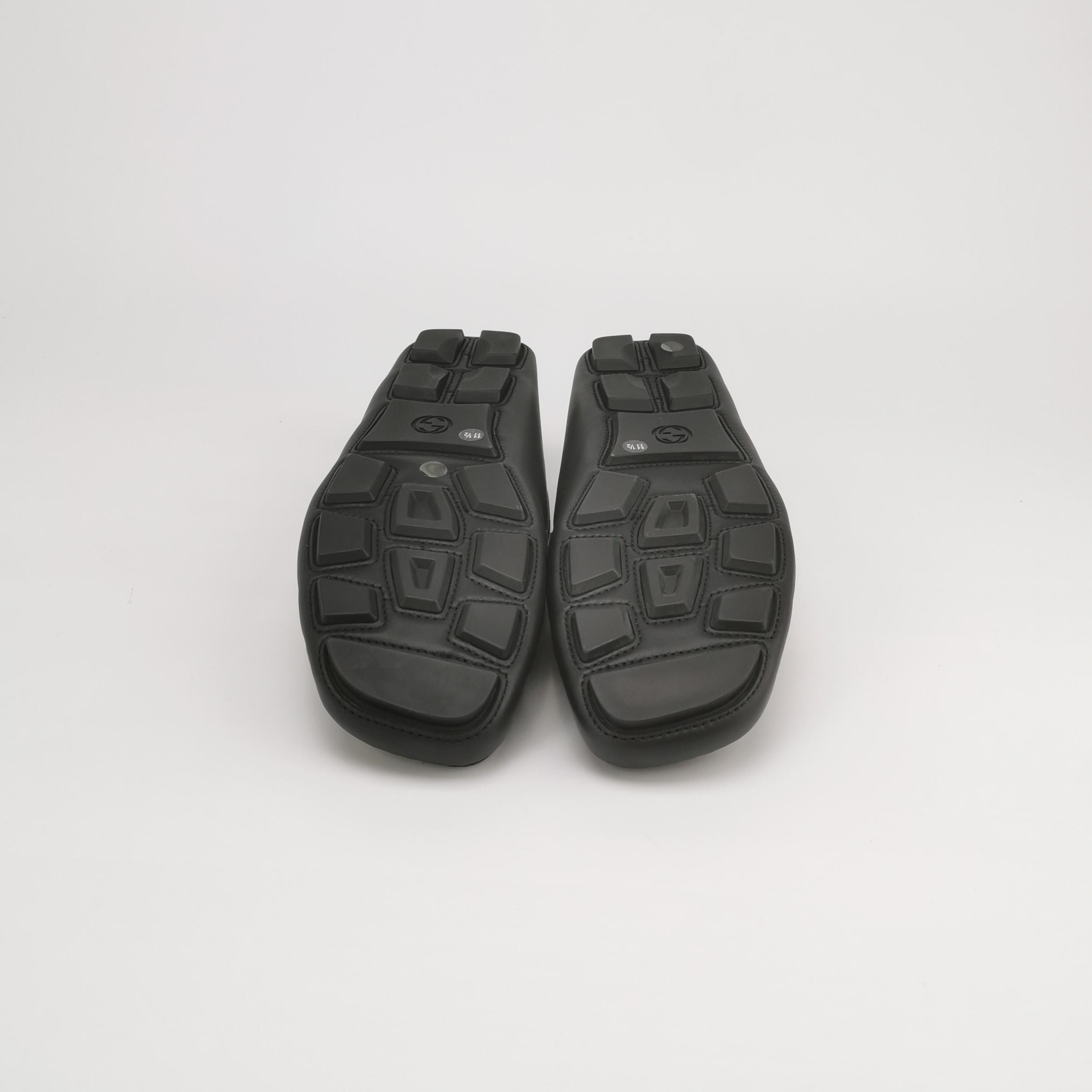 Gucci Gucci GG Web Stripe Leather Driver Shoes EU 45.5 Size US 12 / EU 45 - 6 Thumbnail
