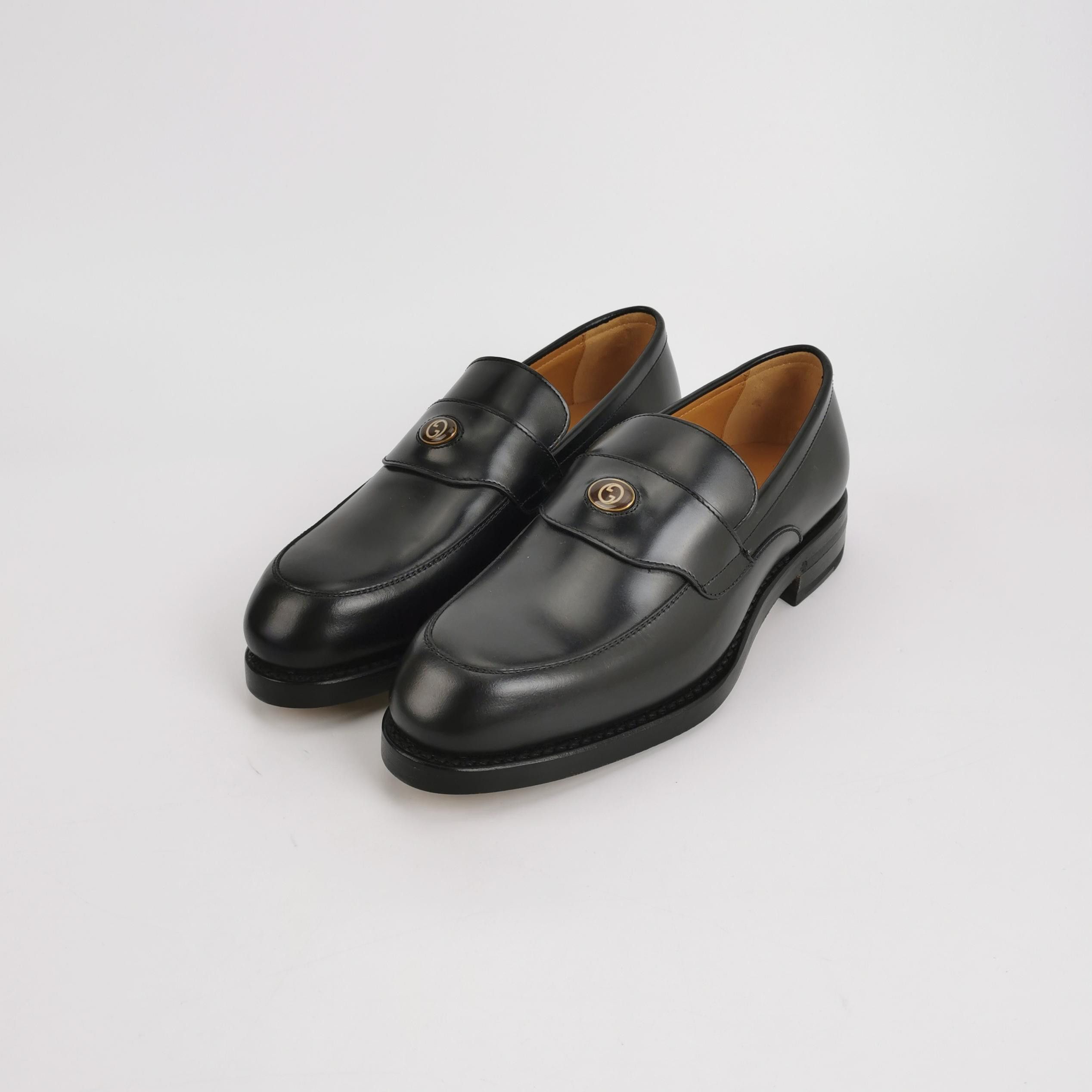 Gucci Gucci Interlocking G Logo Leather Loafers US 7 Size US 7 / EU 40 - 3 Thumbnail