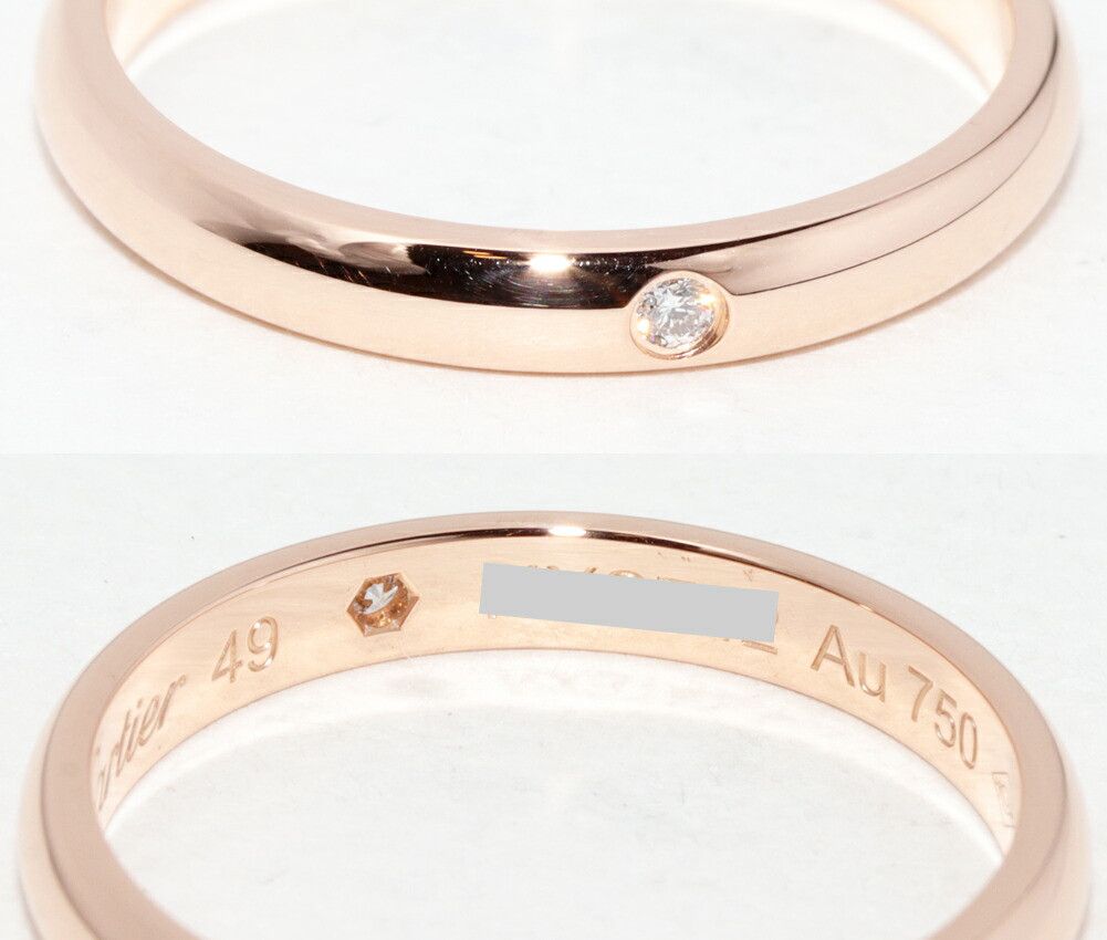 Cartier Cartier Cartier 1895 Wedding Ring Au750 Diamond Ring Size 49 Precious Metal Ring B40882 DUTY FREE for USA Size ONE SIZE - 4 Thumbnail