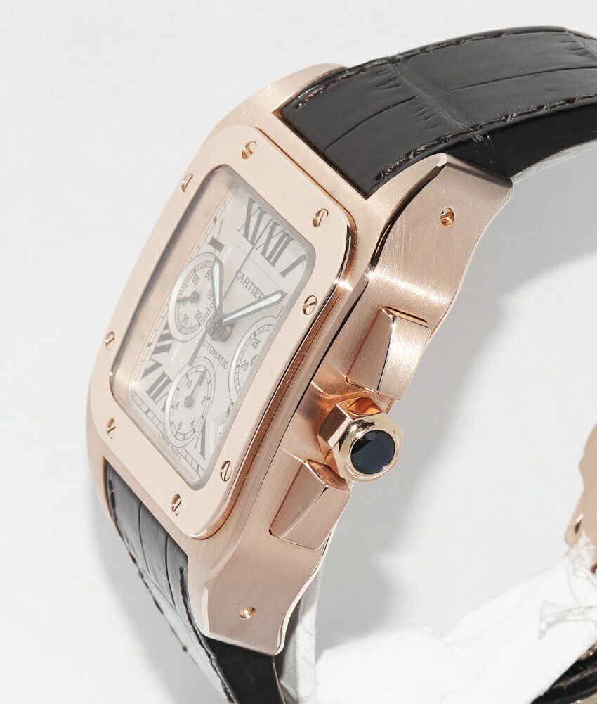 Cartier Cartier Cartier Santos 100 Chronograph Au750 Automatic Limited Precious Metal Automatic W20131Y1 DUTY FREE for USA Size ONE SIZE - 4 Thumbnail