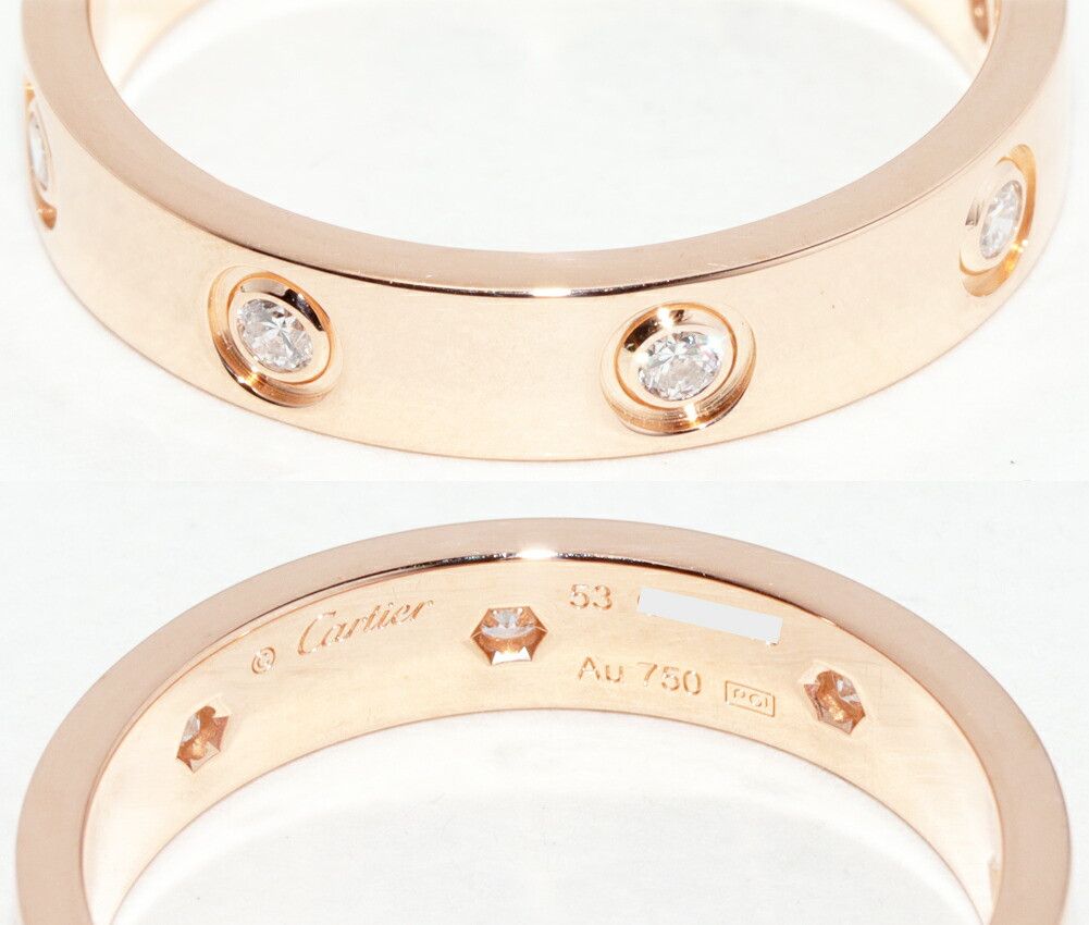 Cartier Cartier Cartier Love Wedding Ring Au750 Diamond Ring Size 53 Precious Metal Ring B40508 DUTY FREE for USA Size ONE SIZE - 5 Thumbnail