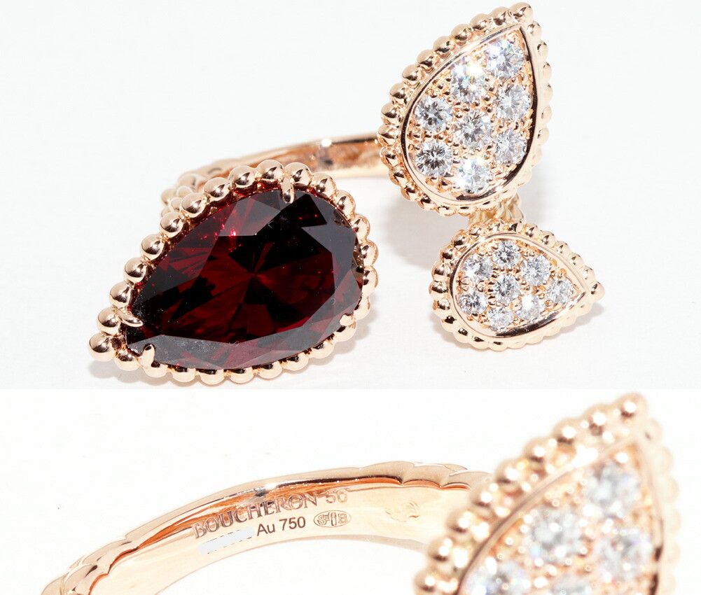 Other Boucheron Boucheron Serpent Boheme Au750 Pink Gold Rhodolite Garnet Diamond Ring Size 50 Precious Metal Ring JRG03027 DUTY FREE for USA Size ONE SIZE - 5 Thumbnail